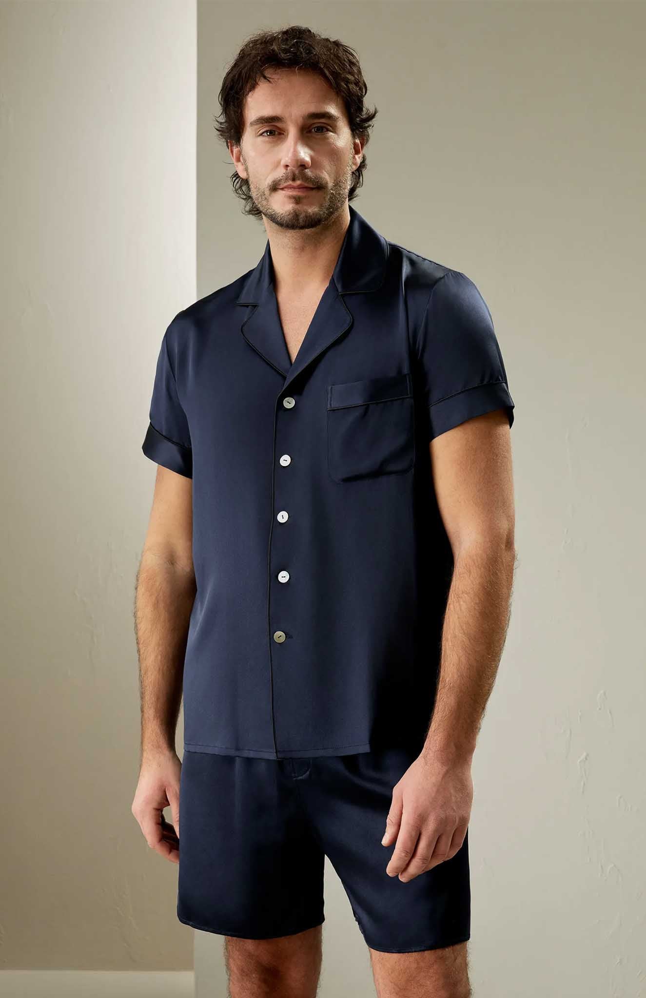 Deep Blue Voyager | Navy Satin Set