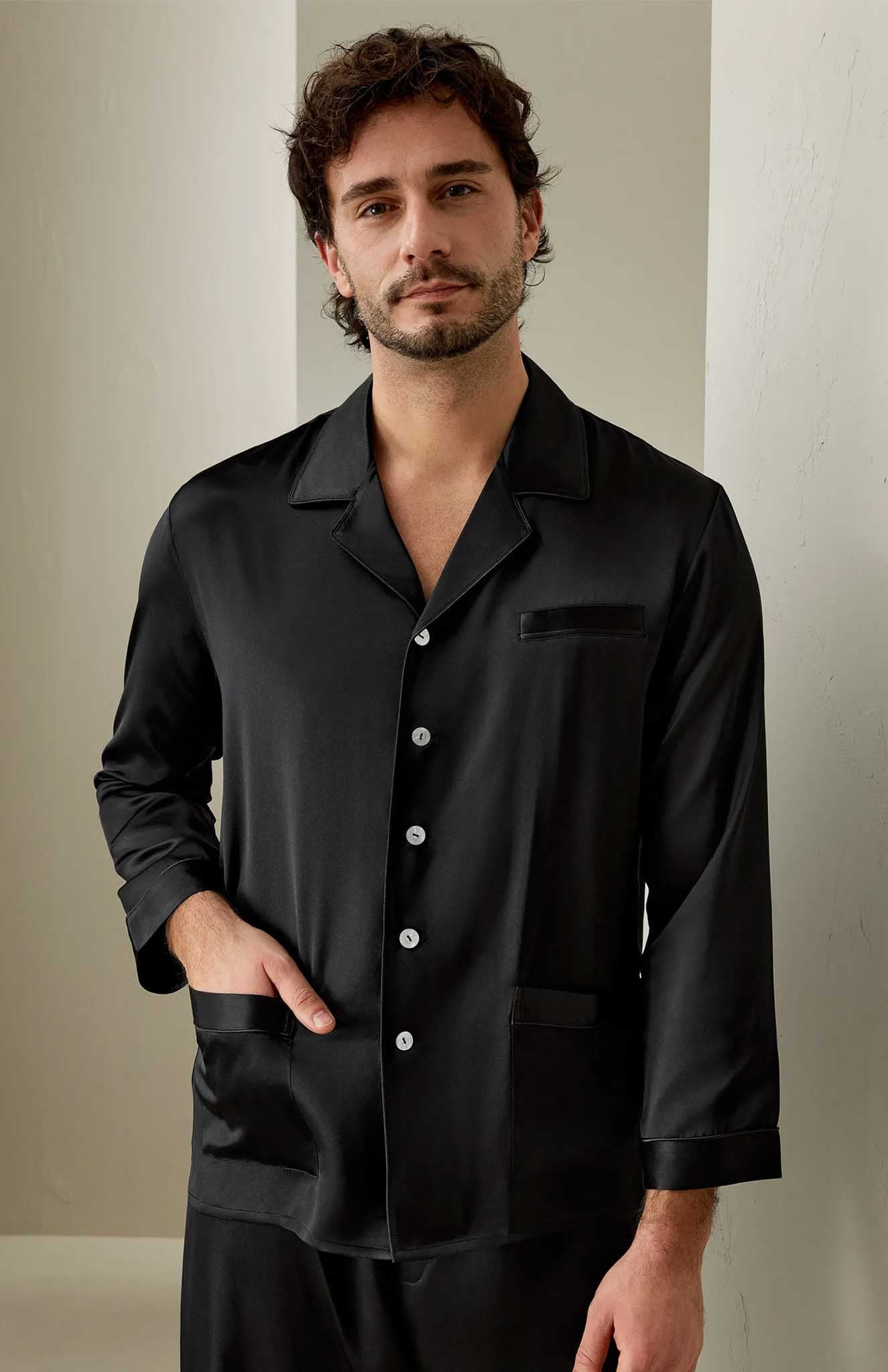 Phantom Elegance | Black Satin Set