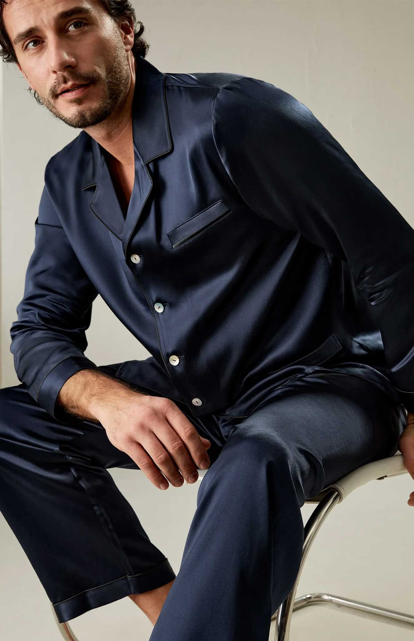 Deep Blue Eclipse | Navy Satin Set