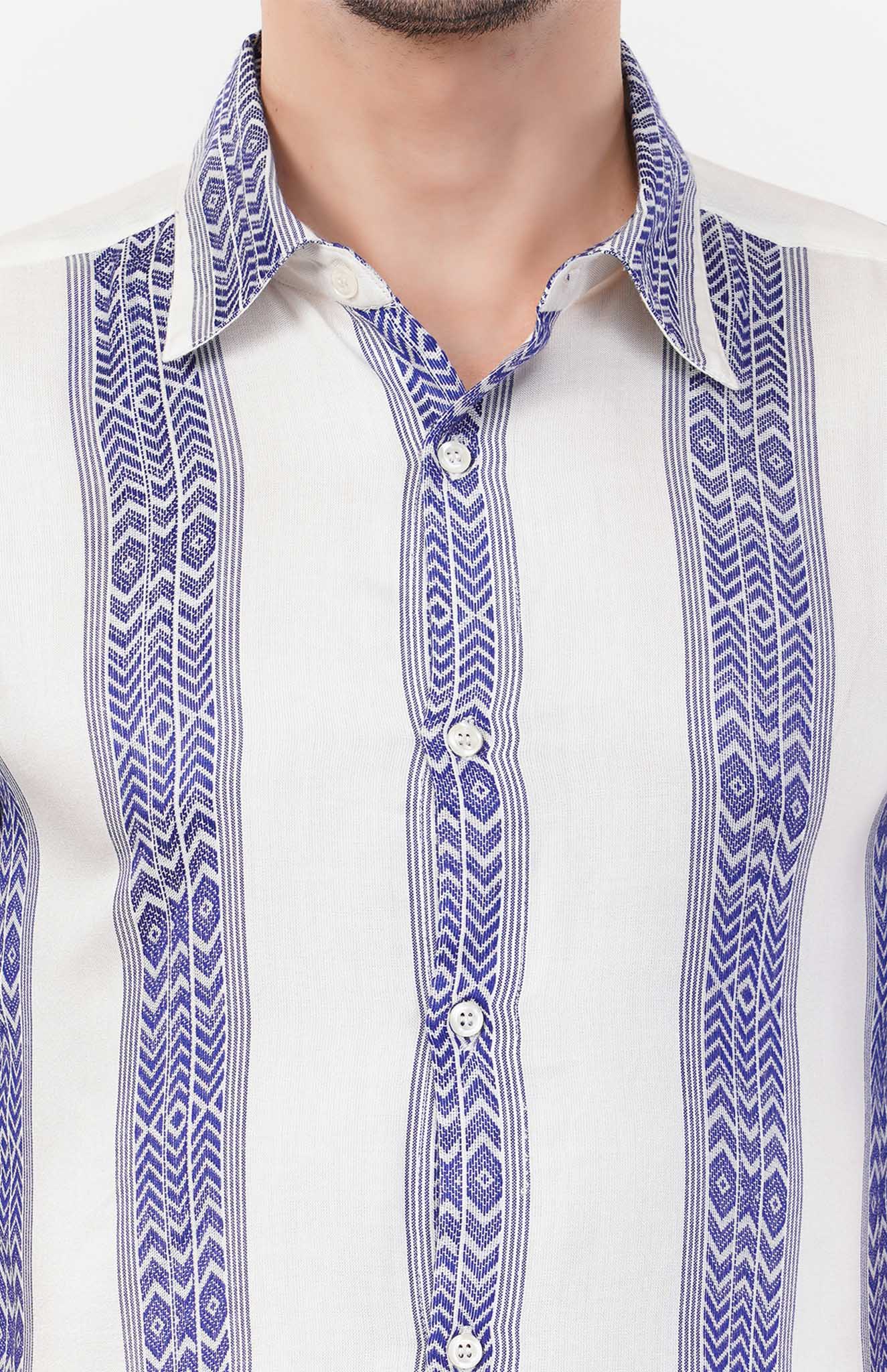 Sapphire Wave | Blue- White Cotton Co-ord Set