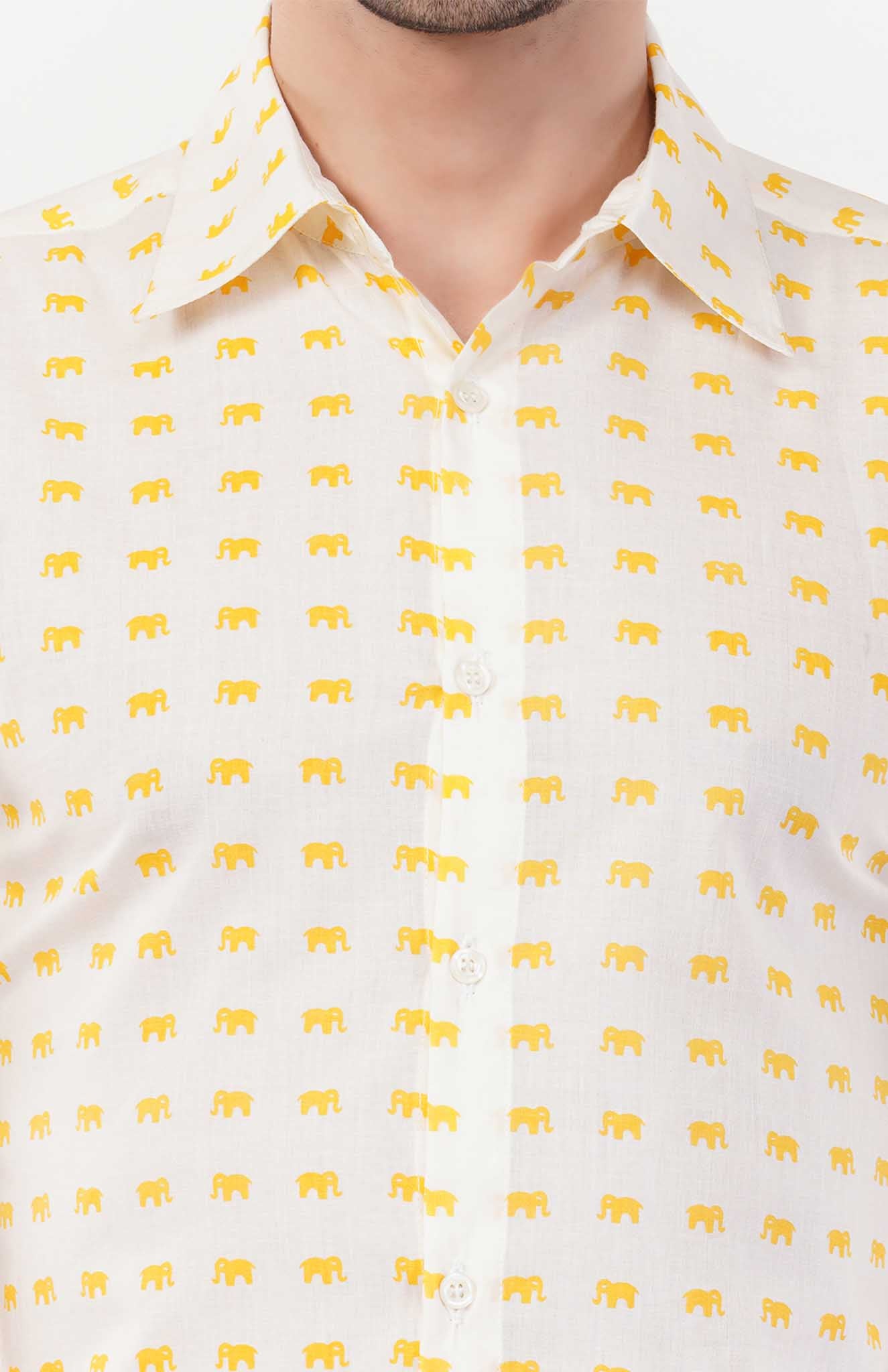 Golden Tranquility | Yellow - White Cotton Co-ord Set