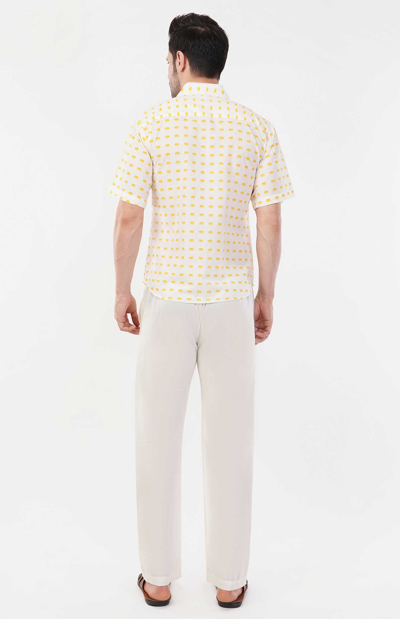 Golden Tranquility | Yellow - White Cotton Co-ord Set