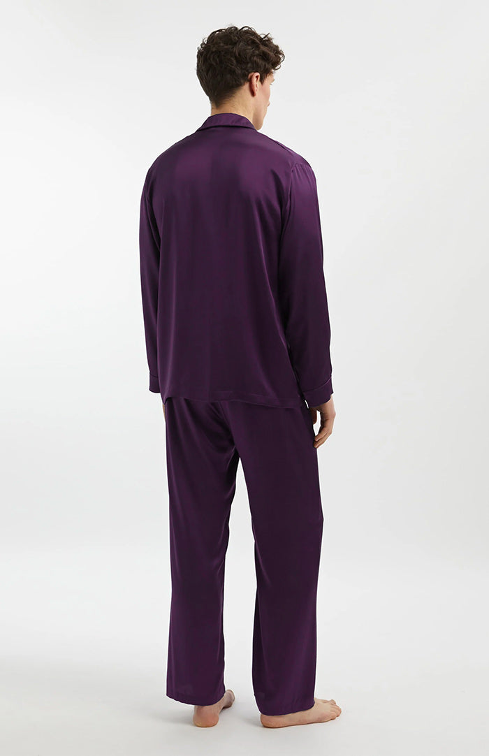 Regal Plum | Men's Satin Loungewear Set
