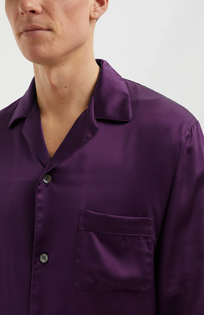 Regal Plum | Men's Satin Loungewear Set