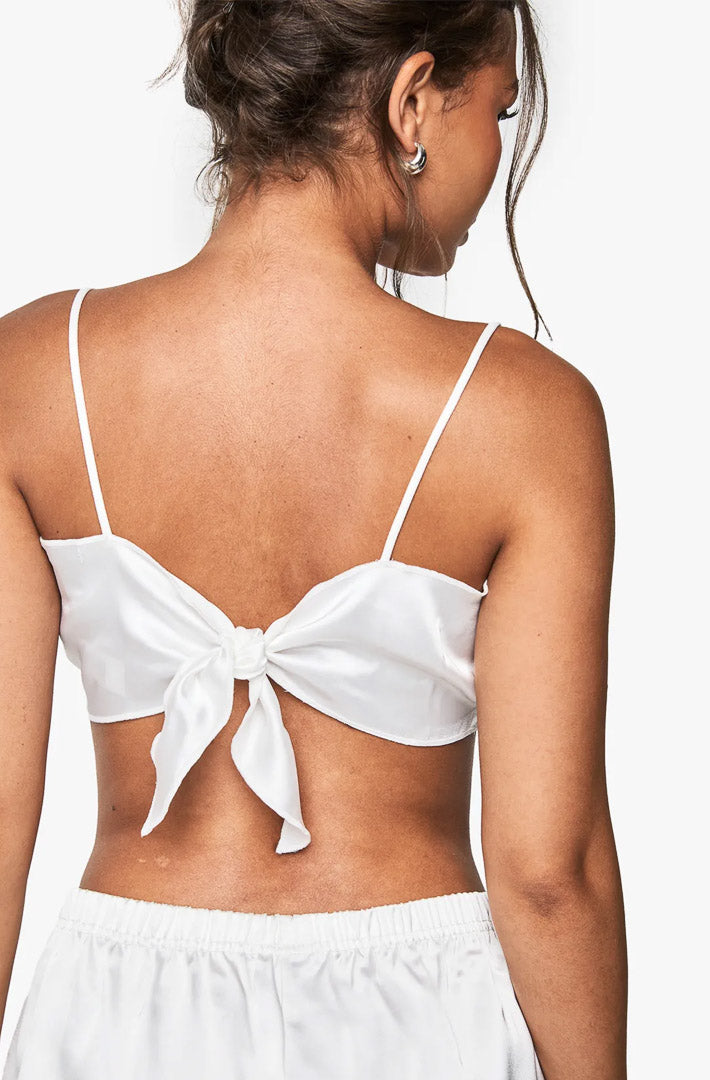Sweetheart White Satin Set | Tube and Shorts