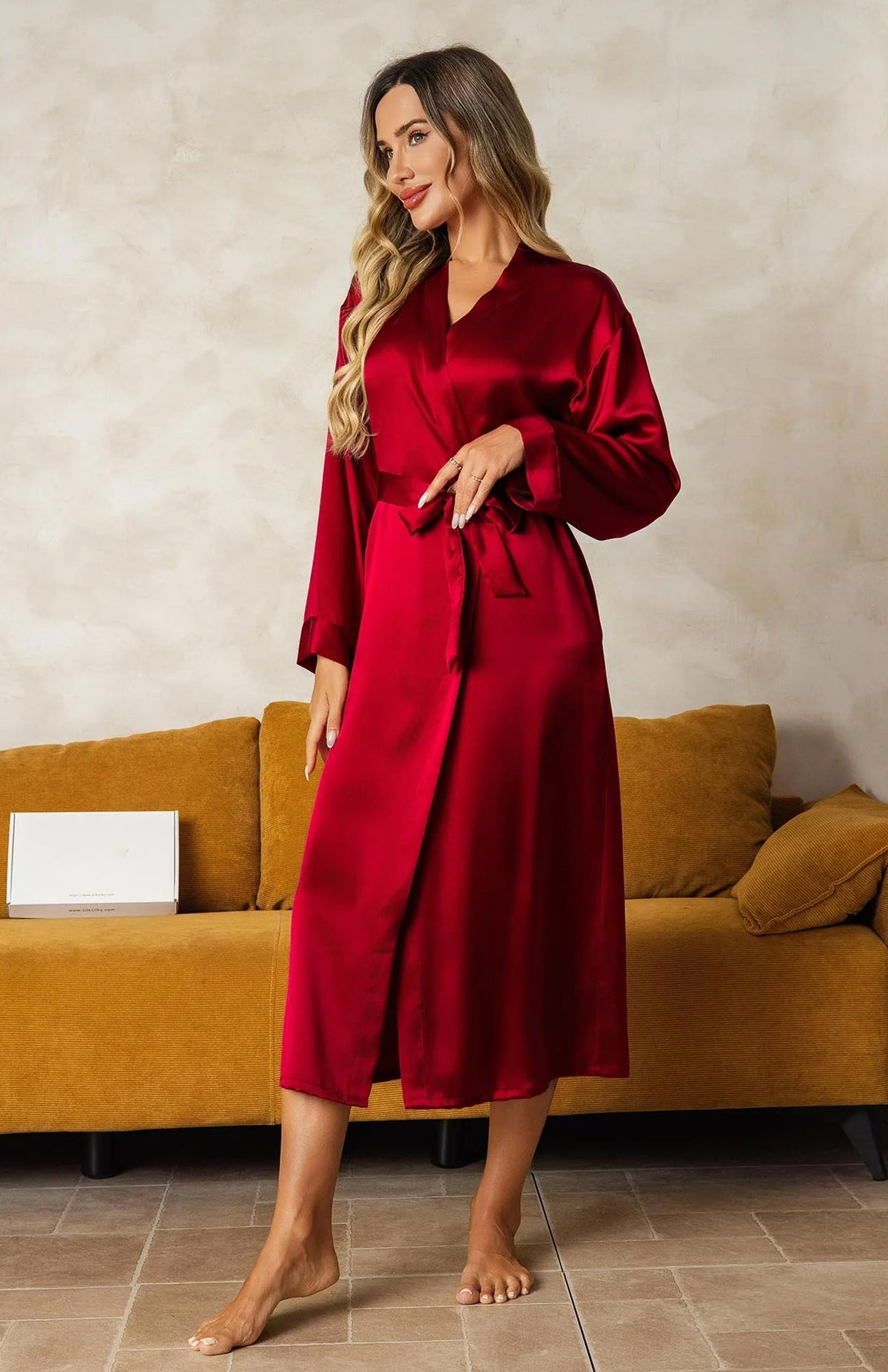 Ruby Opulence | Luxe Satin Wrap Robe