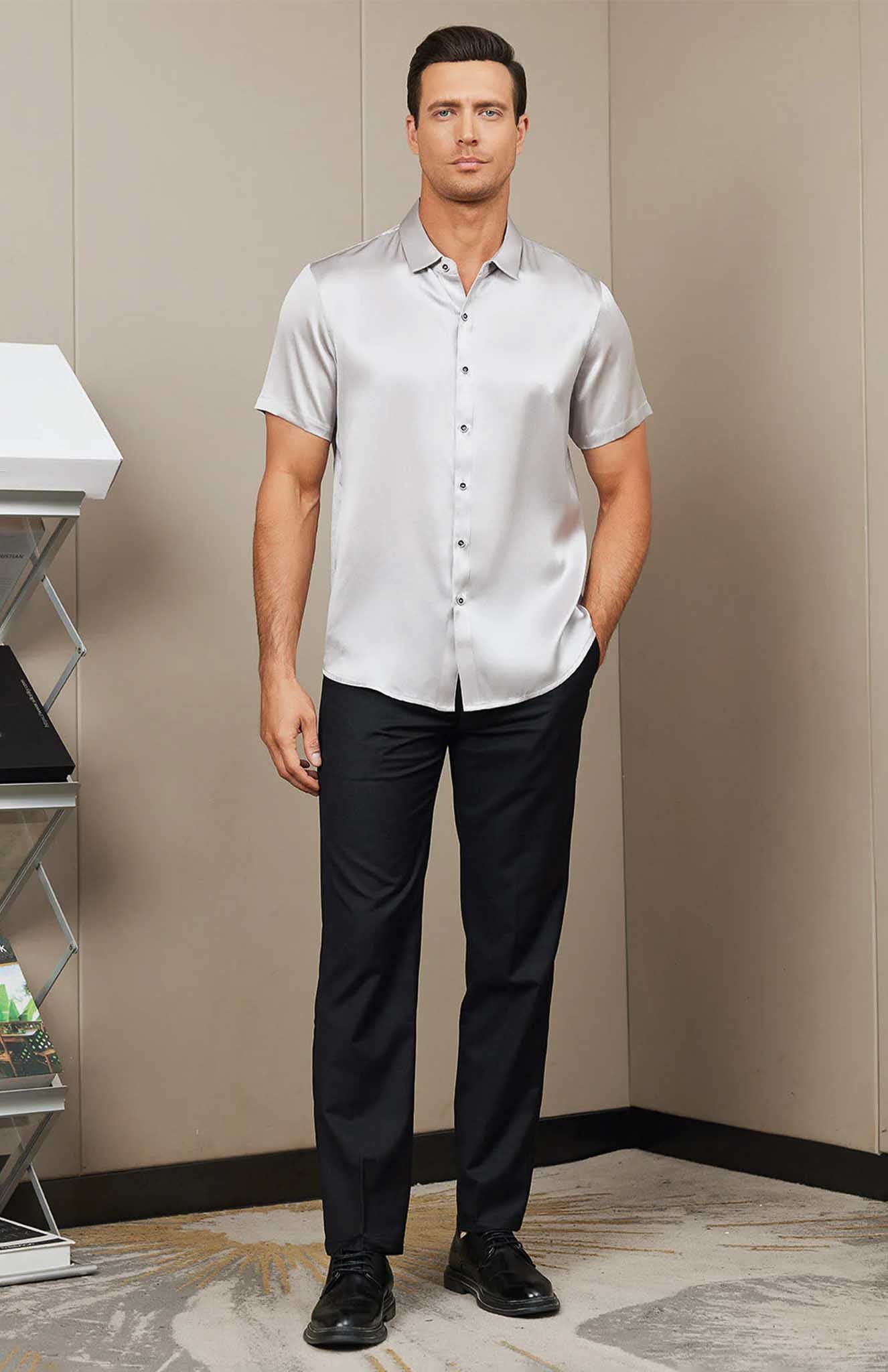 Arctic Storm | White Satin Shirt