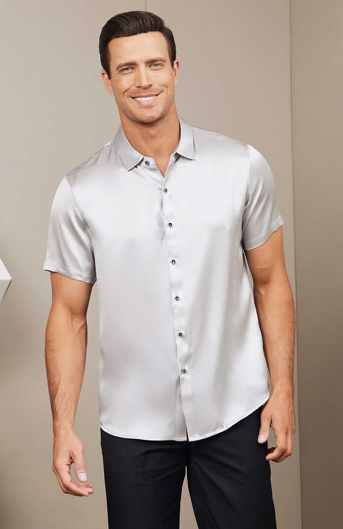 Arctic Storm | White Satin Shirt