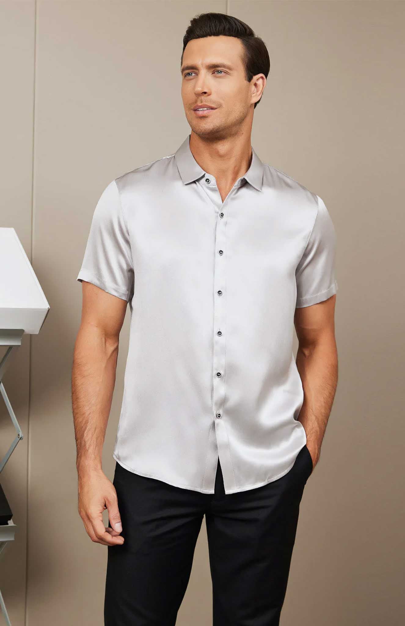 Arctic Storm | White Satin Shirt