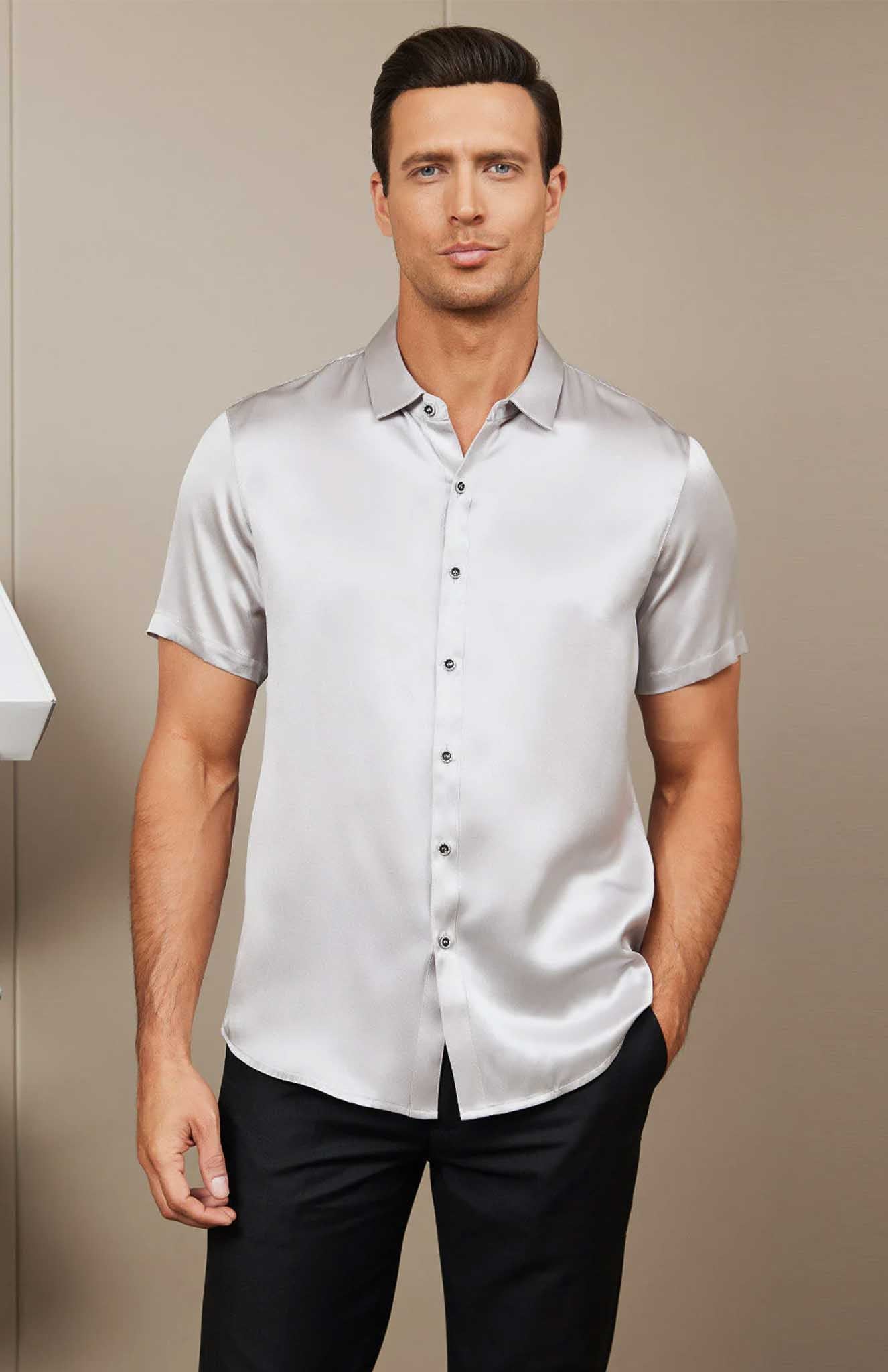 Arctic Storm | White Satin Shirt