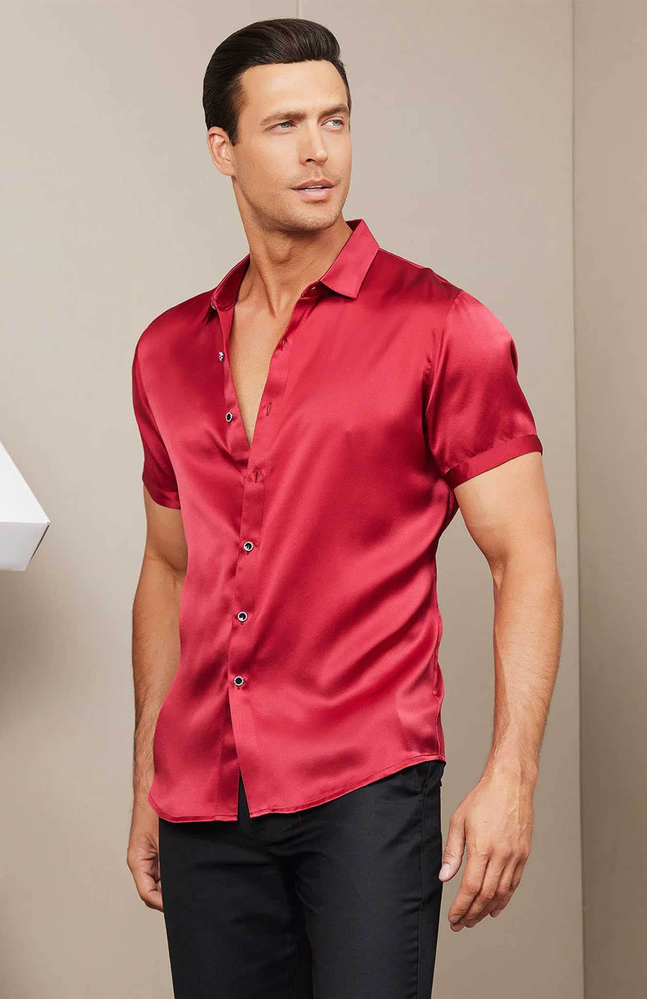 Red Command Men | Satin Shirt
