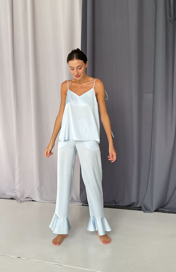 Icy Blue | Luxury Blue Satin Co-ord Nightwear