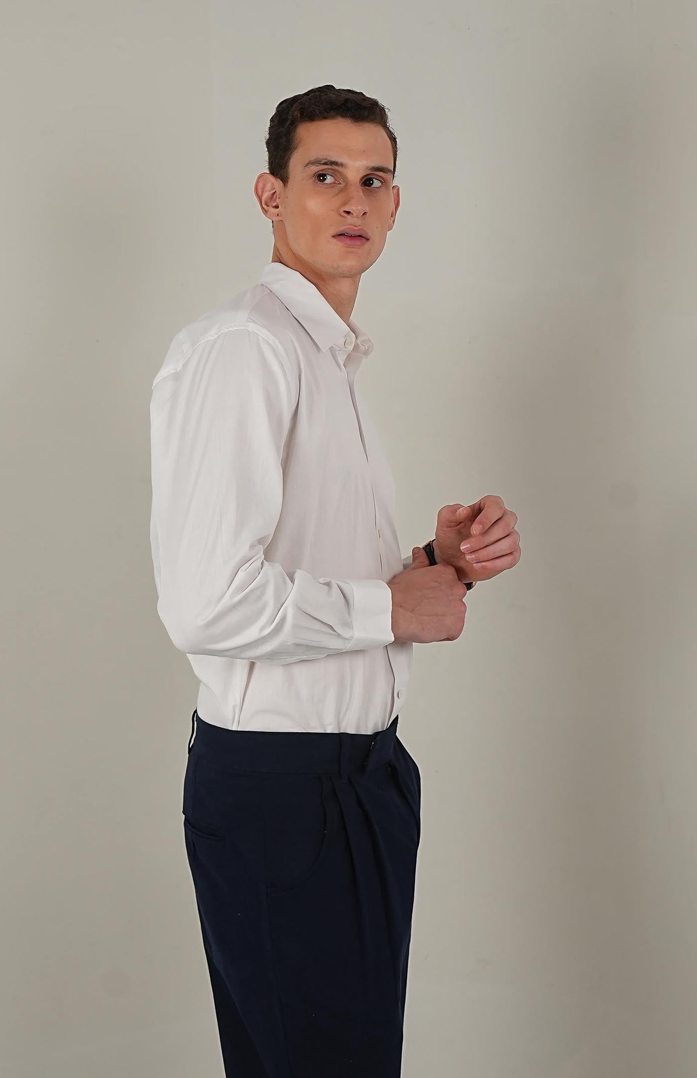 Men's Classic White Formal Cotton Shirt