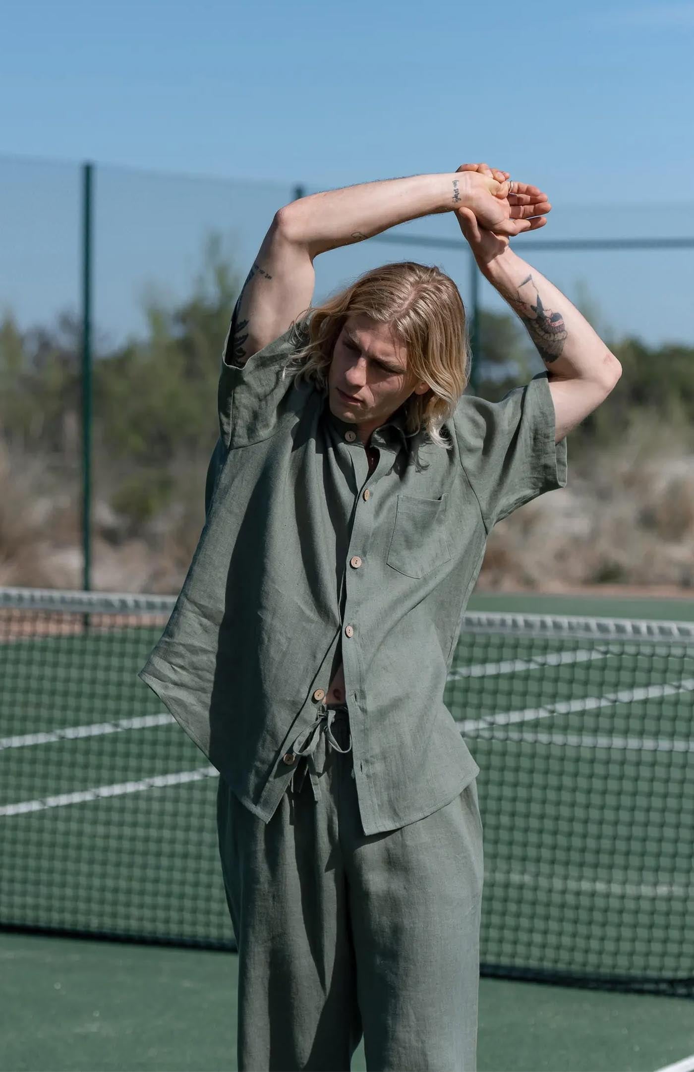 Green Linen Co-ord Set