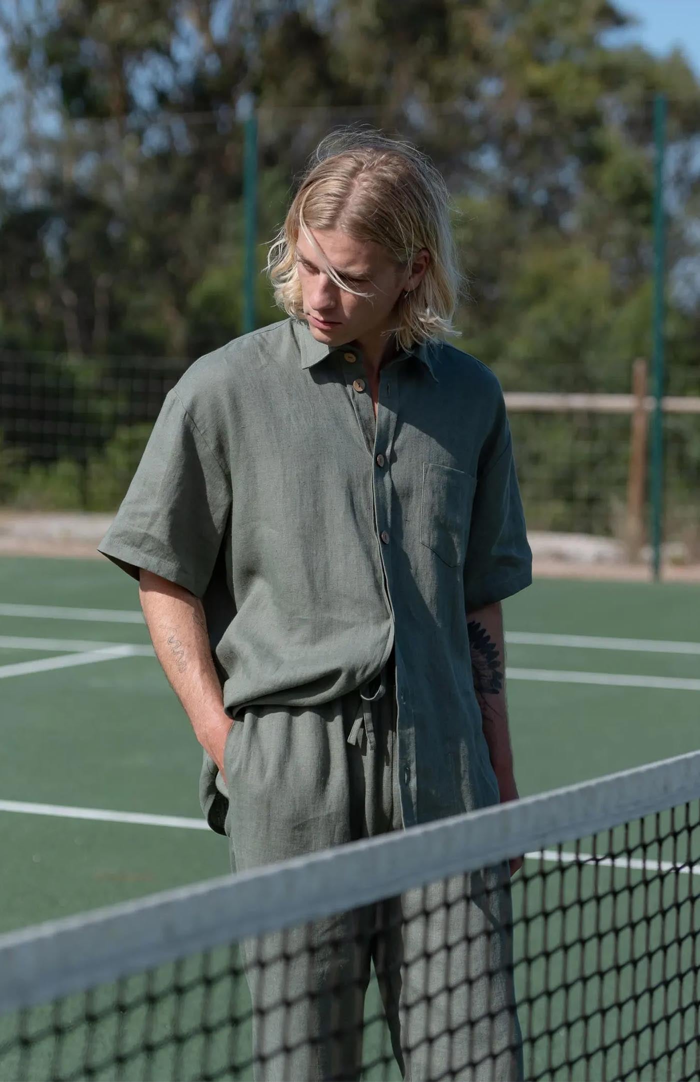 Green Linen Co-ord Set