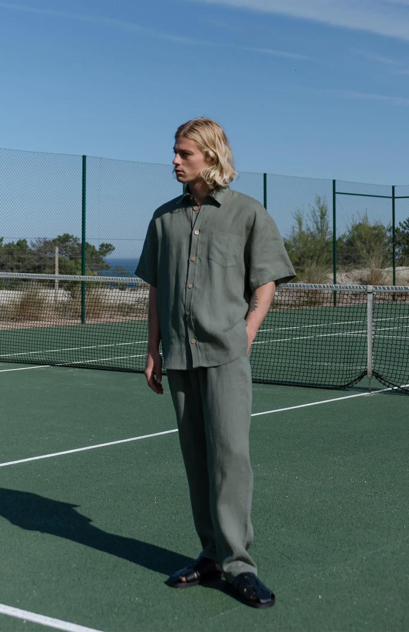 Green Linen Co-ord Set