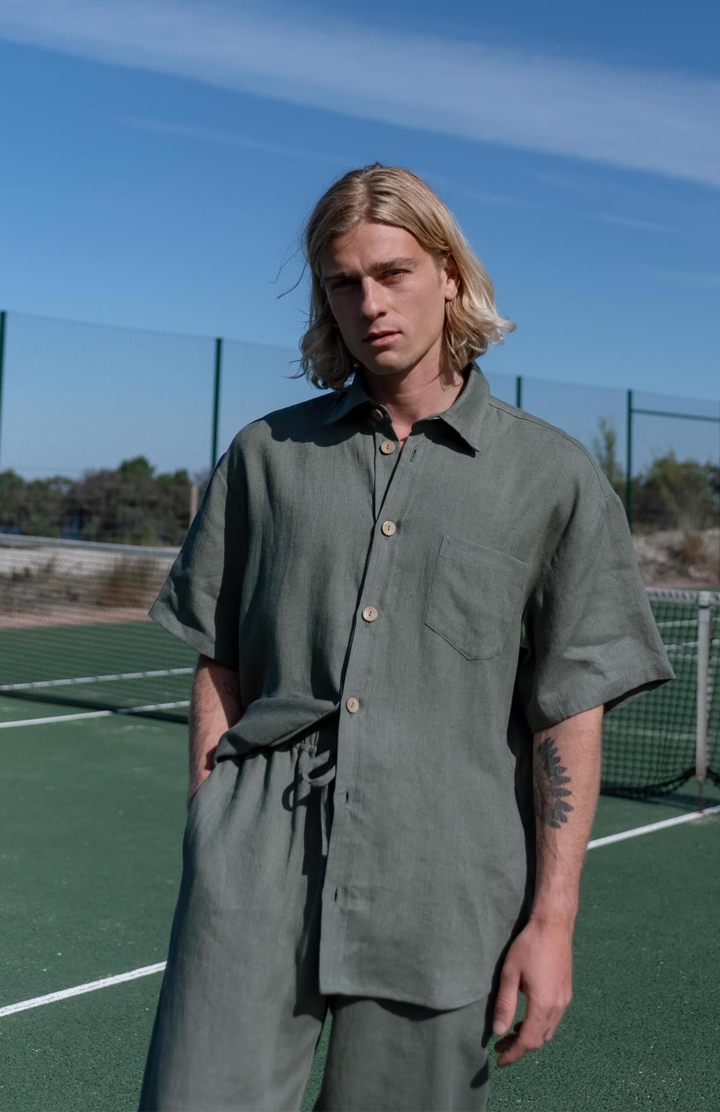 Green Linen Co-ord Set