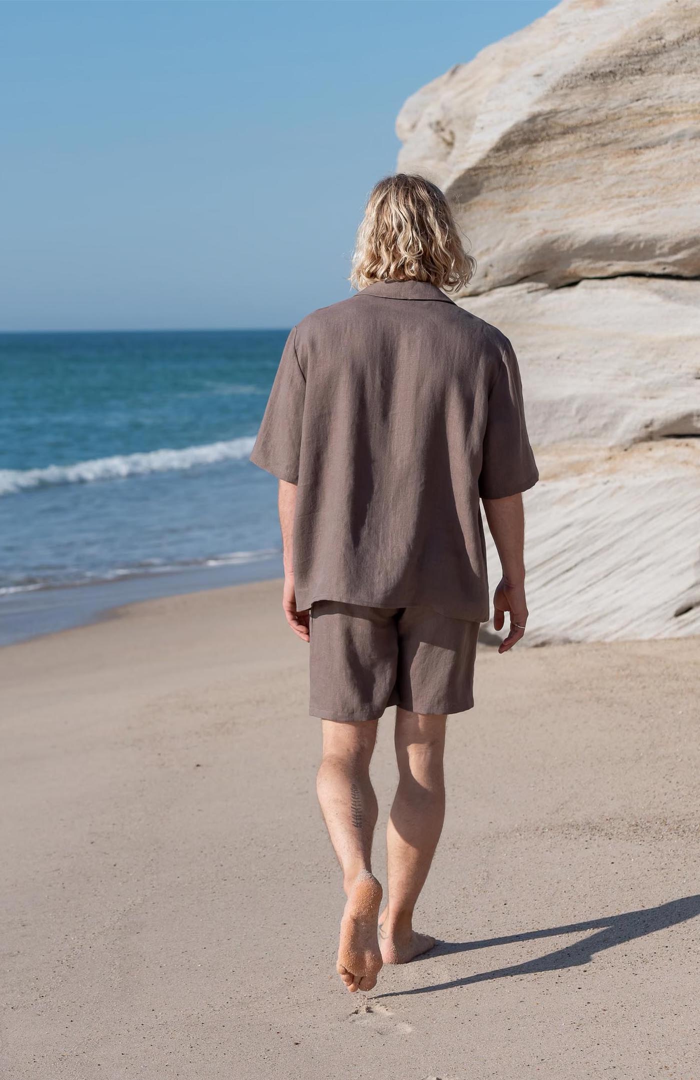 Brown Co-ord Shorts Set | Linen Set