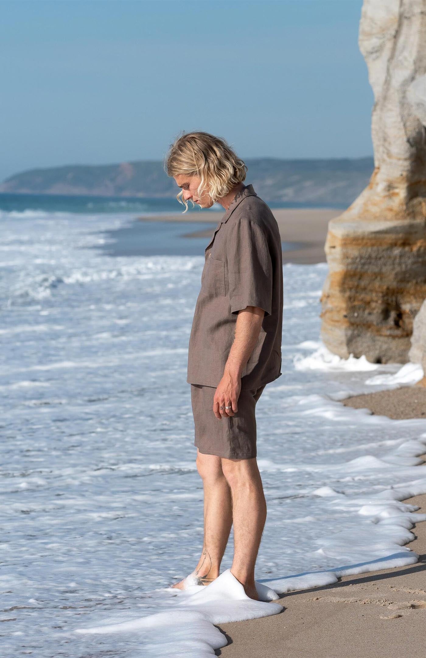 Brown Co-ord Shorts Set | Linen Set