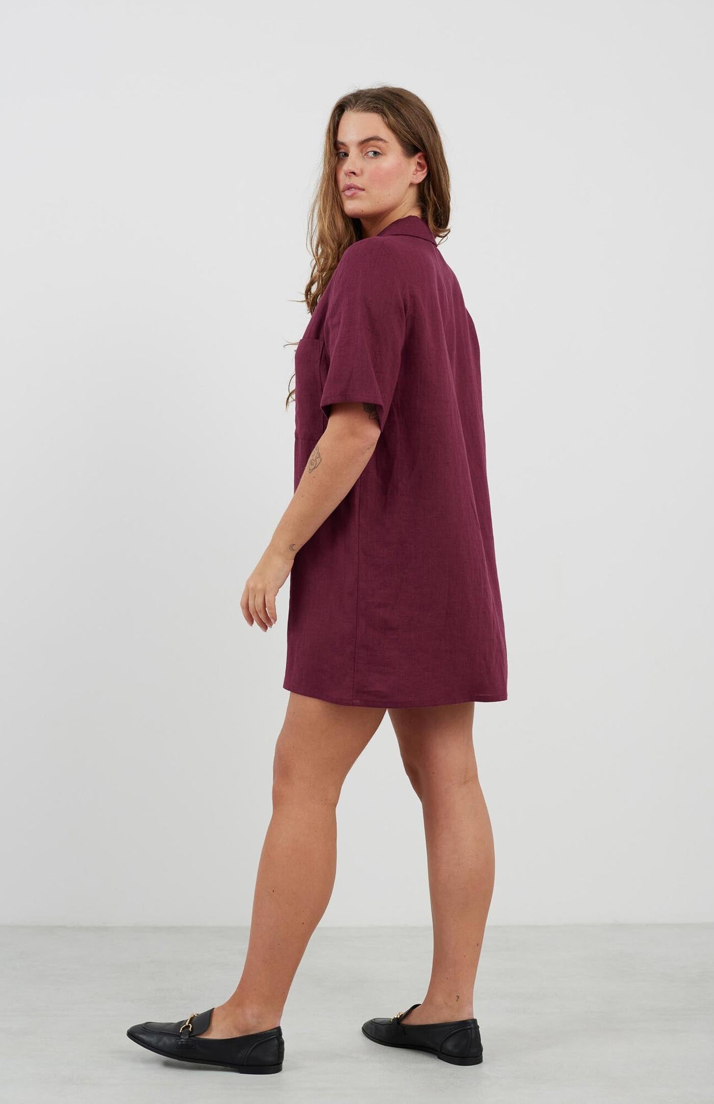 Red Rose Dress | Cotton Linen Blend