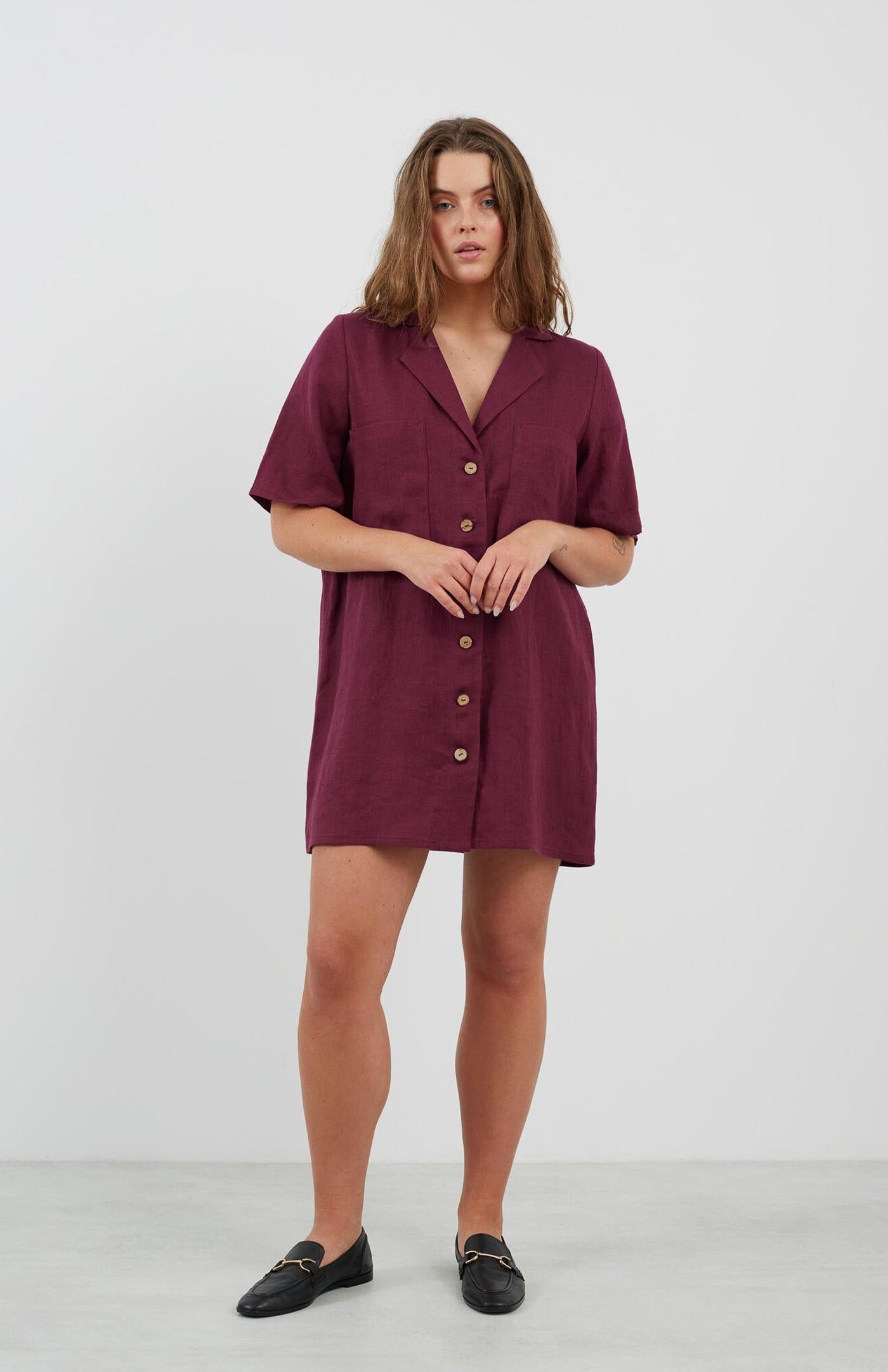 Red Rose Dress | Cotton Linen Blend