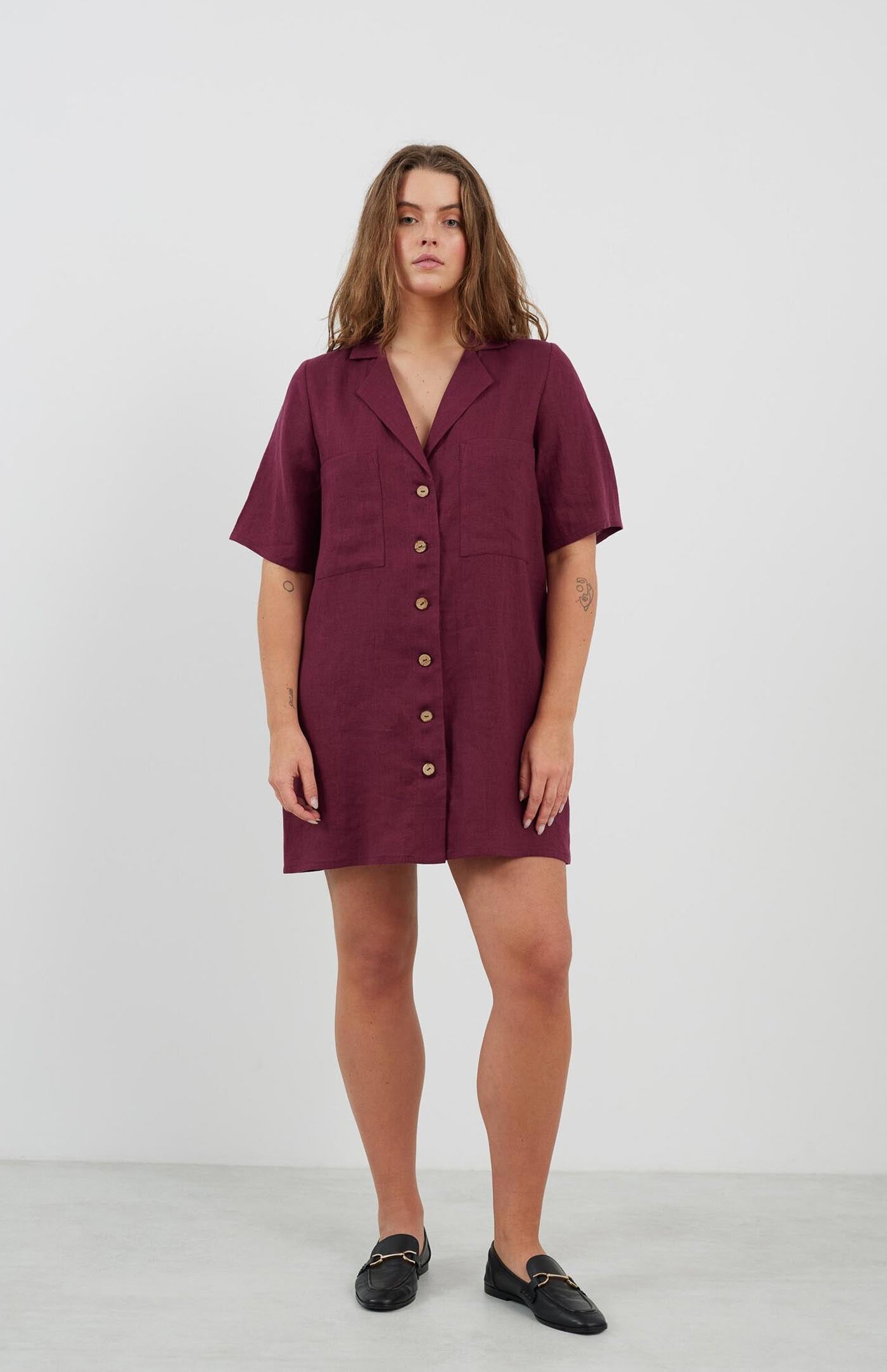 Red Rose Dress | Cotton Linen Blend