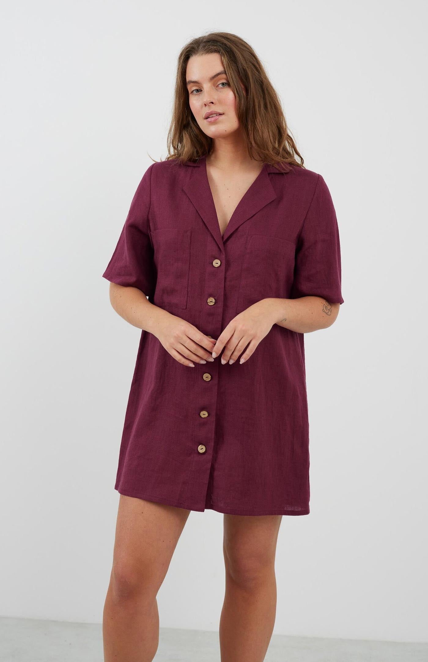 Red Rose Dress | Cotton Linen Blend
