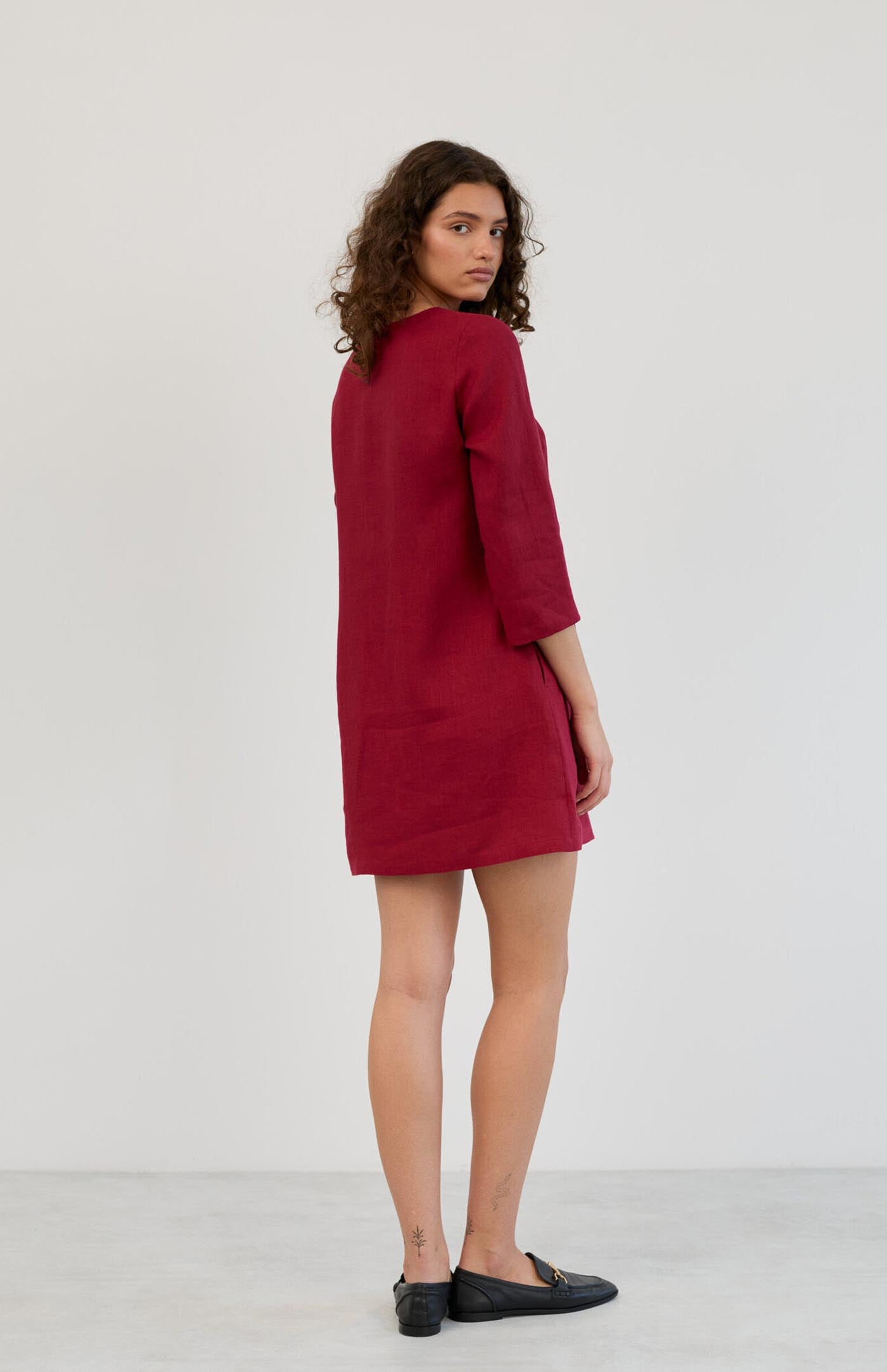 Rosie Red Dress | Cotton Linen Blend