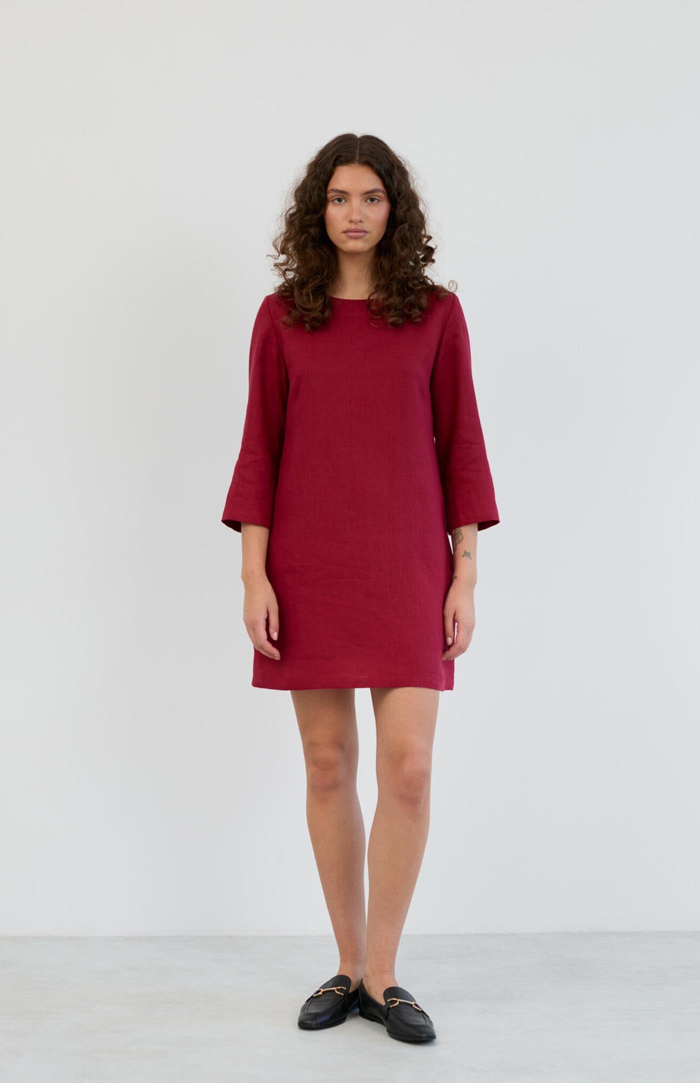 Rosie Red Dress | Cotton Linen Blend