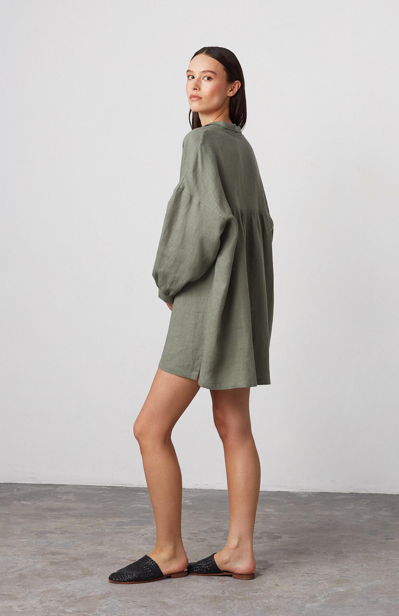 Jaded Green Dress | Cotton Linen Blend