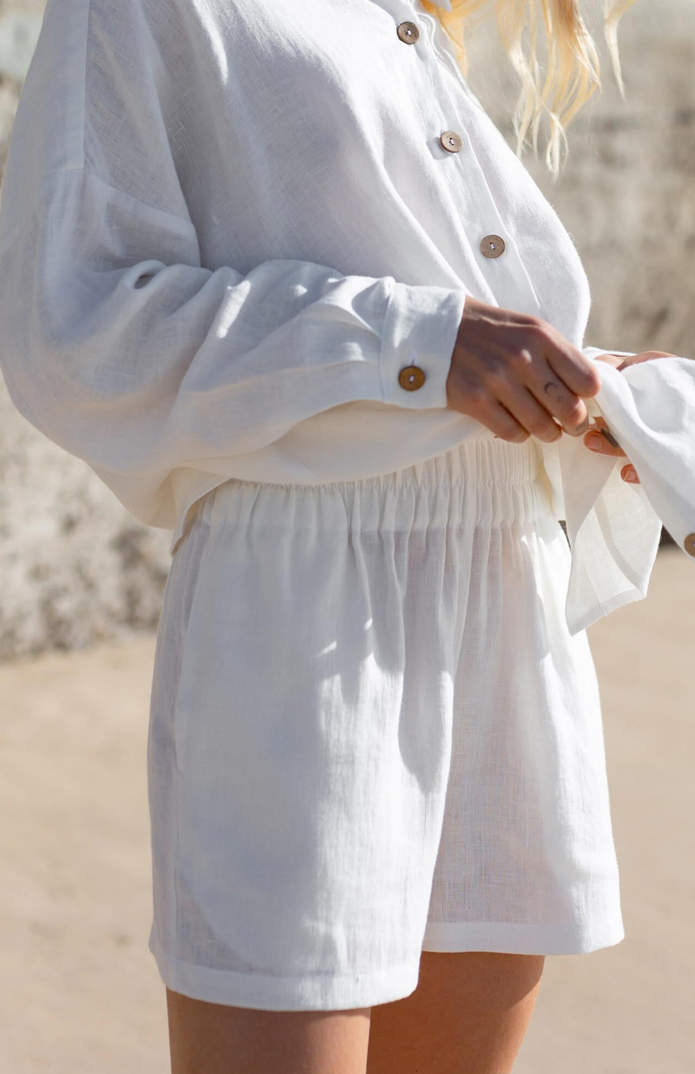 White Sand Co-ord Set | Cotton Linen Blend