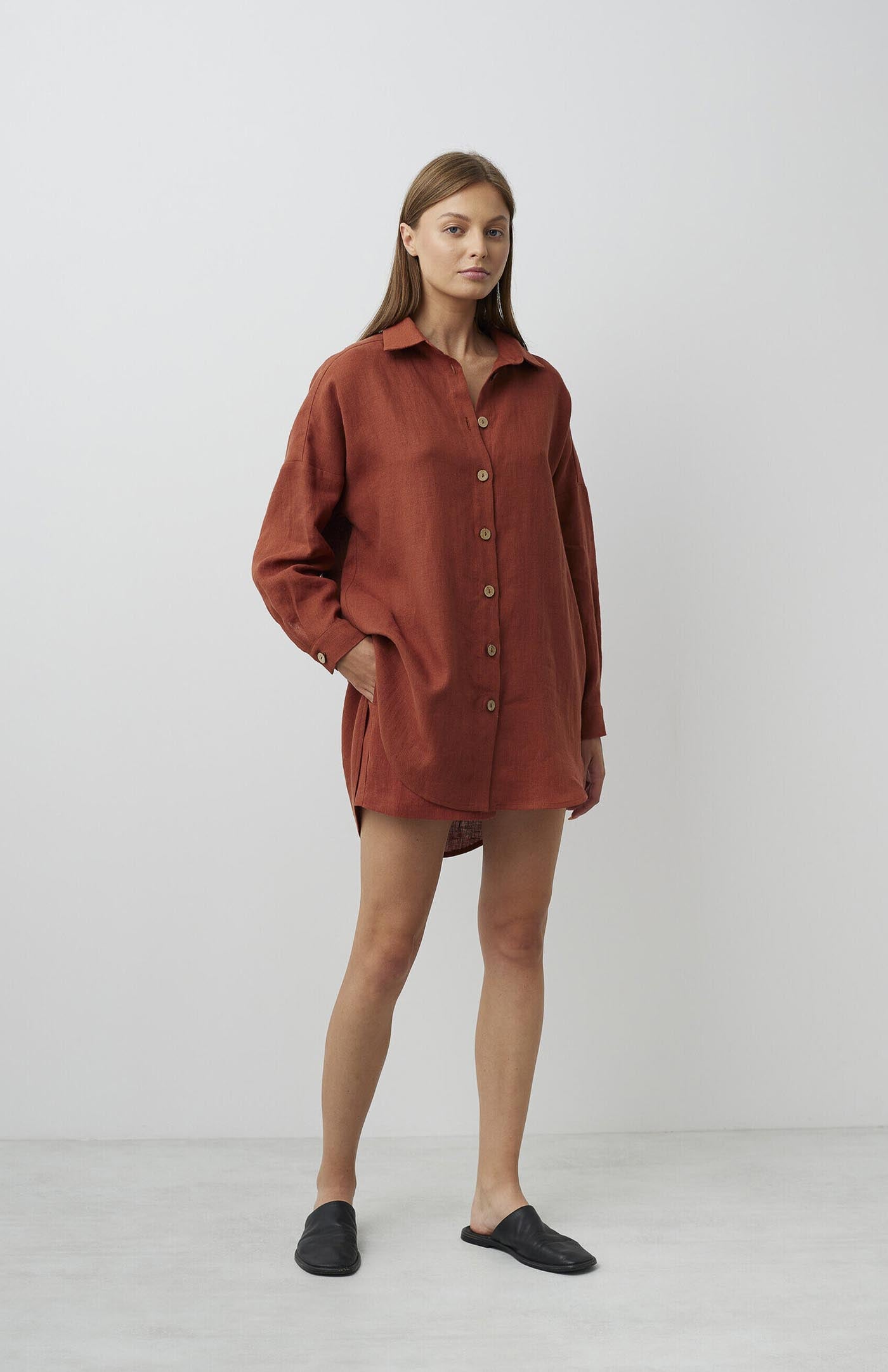 Terracotta Charm Co-ord Set | Cotton Linen Blend