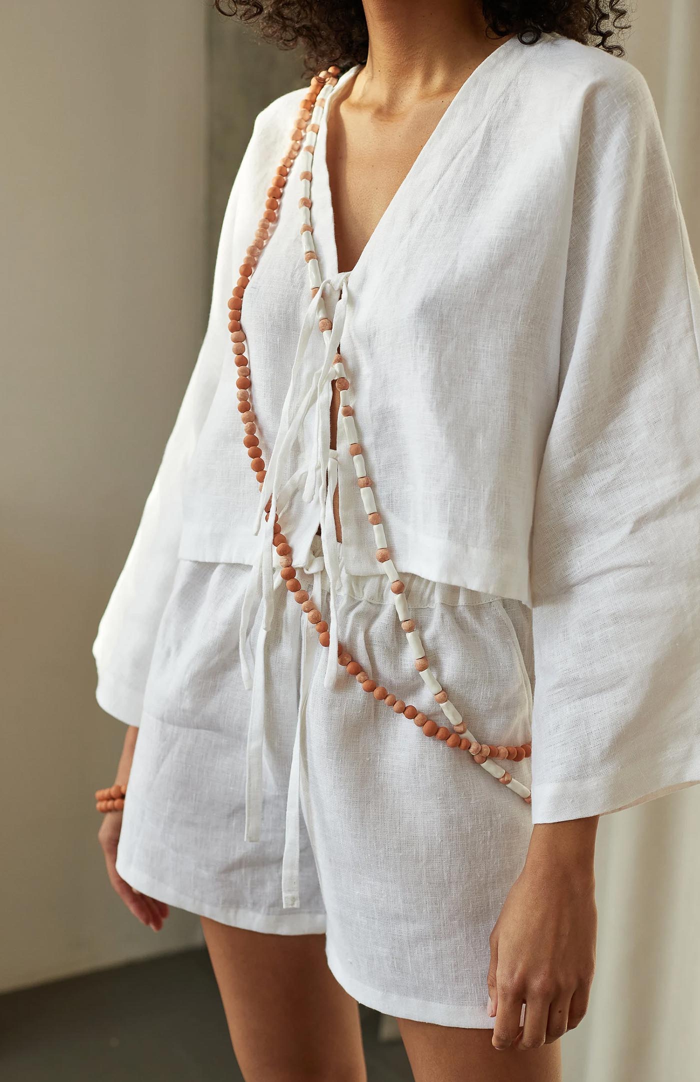 White waves Co-ord | Linen Blend