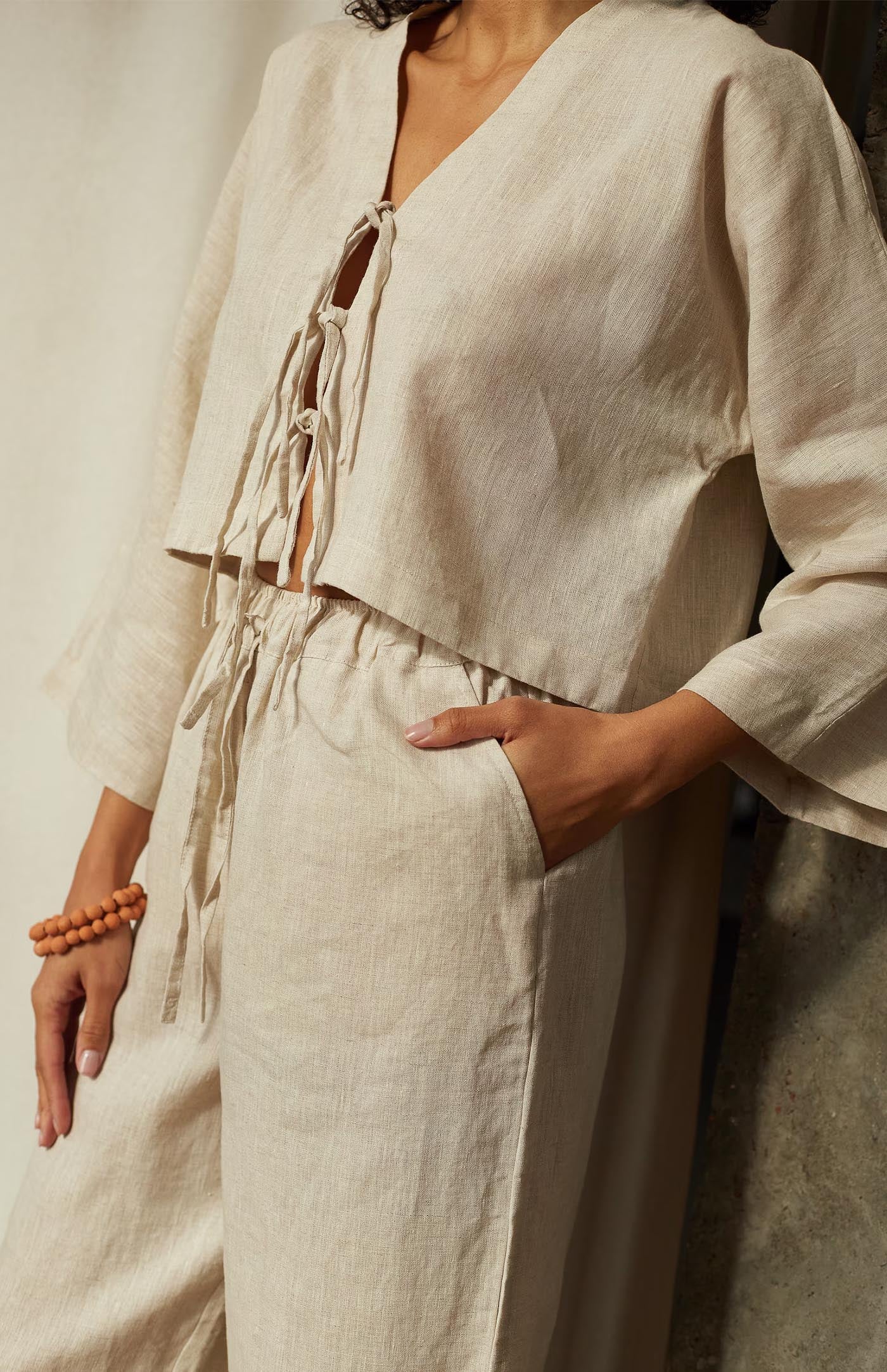 Beige Aesthetic Co-ord | Linen Blend