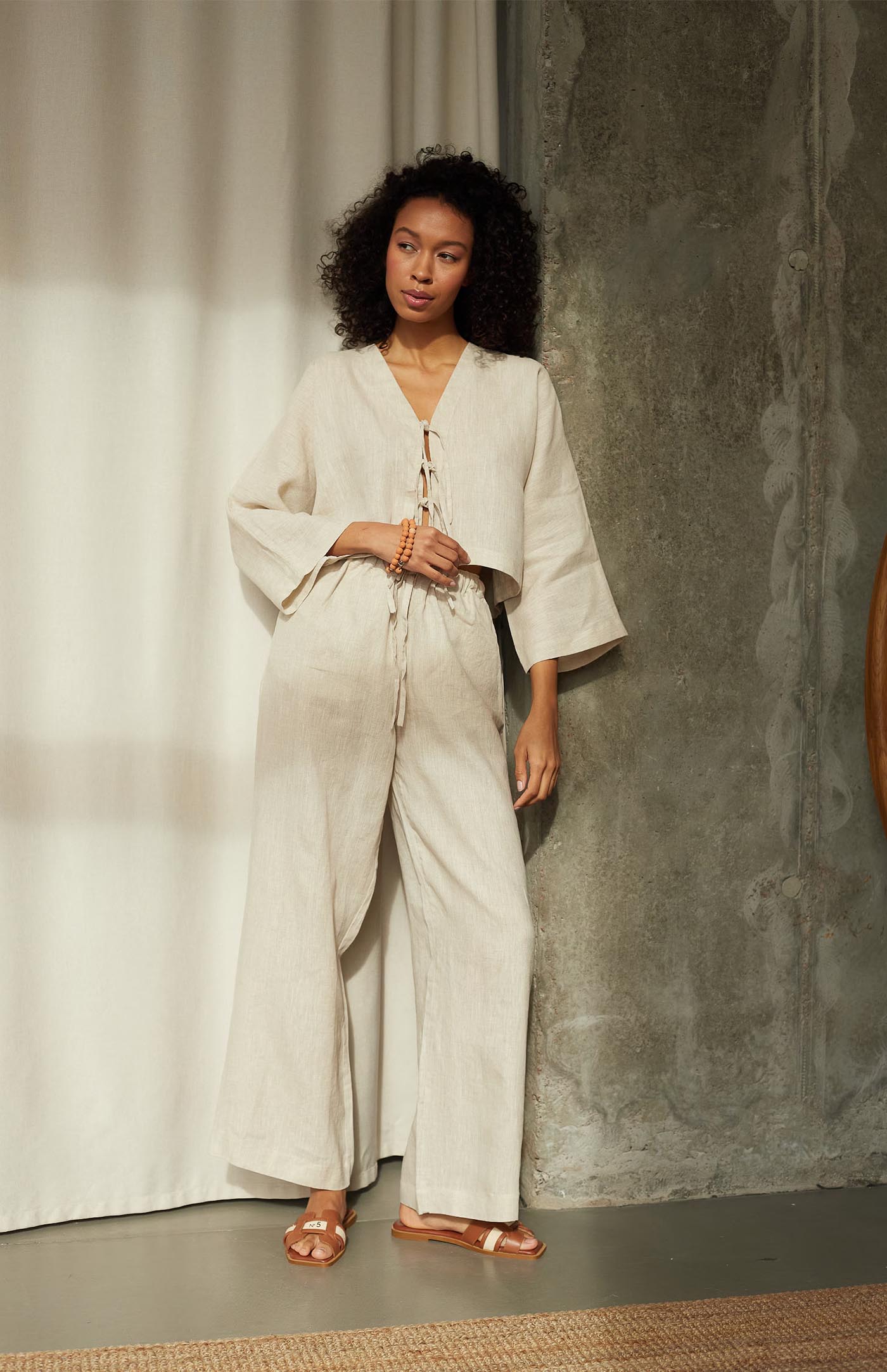 Beige Aesthetic Co-ord | Linen Blend