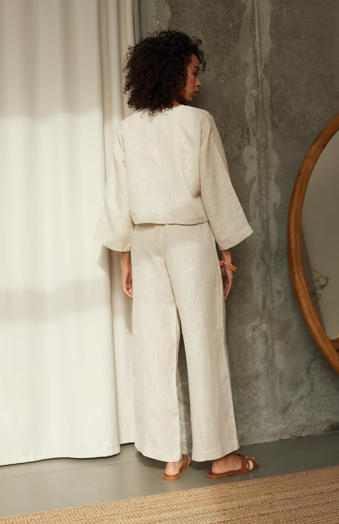 Beige Aesthetic Co-ord | Linen Blend