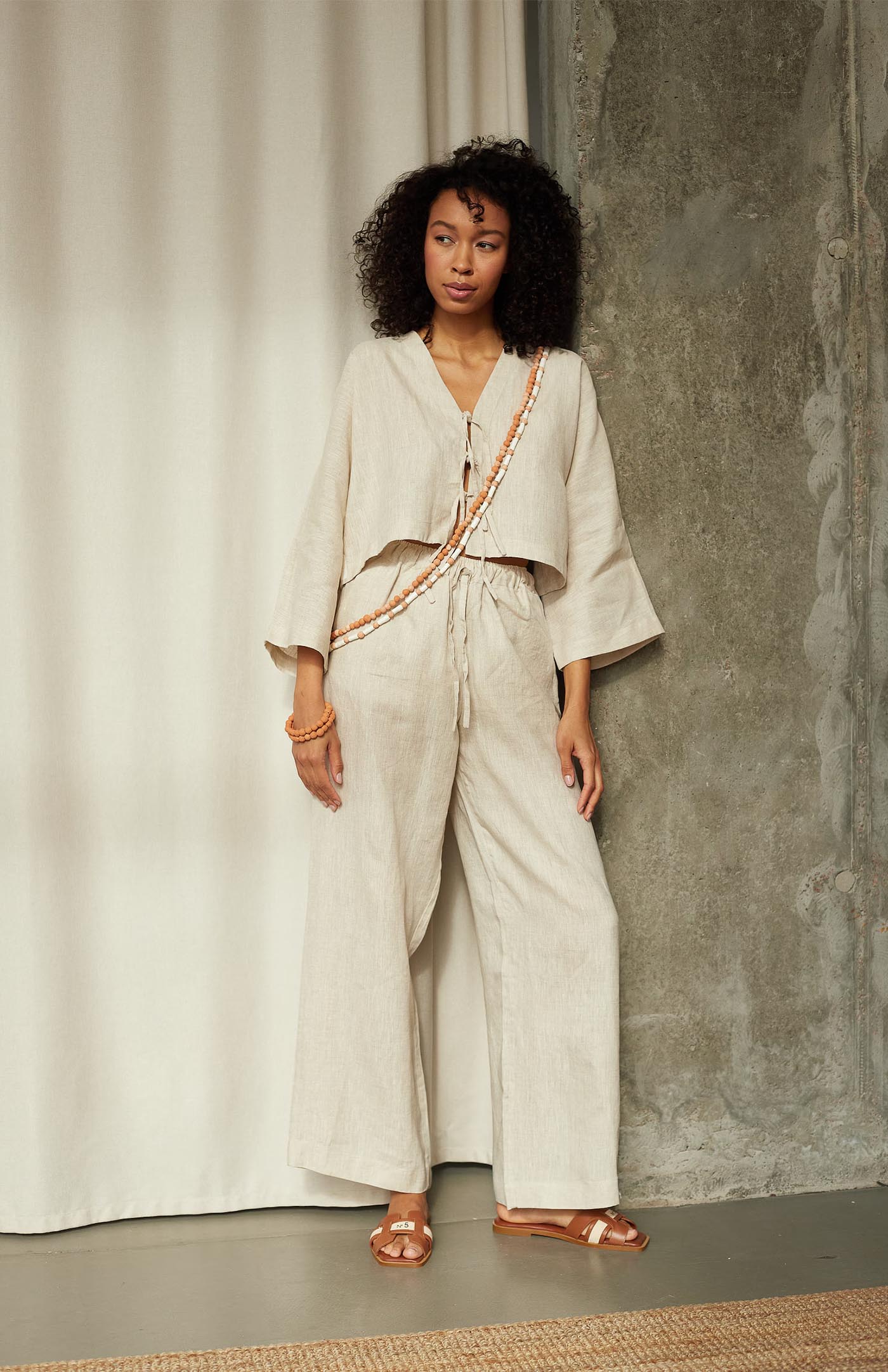 Beige Aesthetic Co-ord | Linen Blend