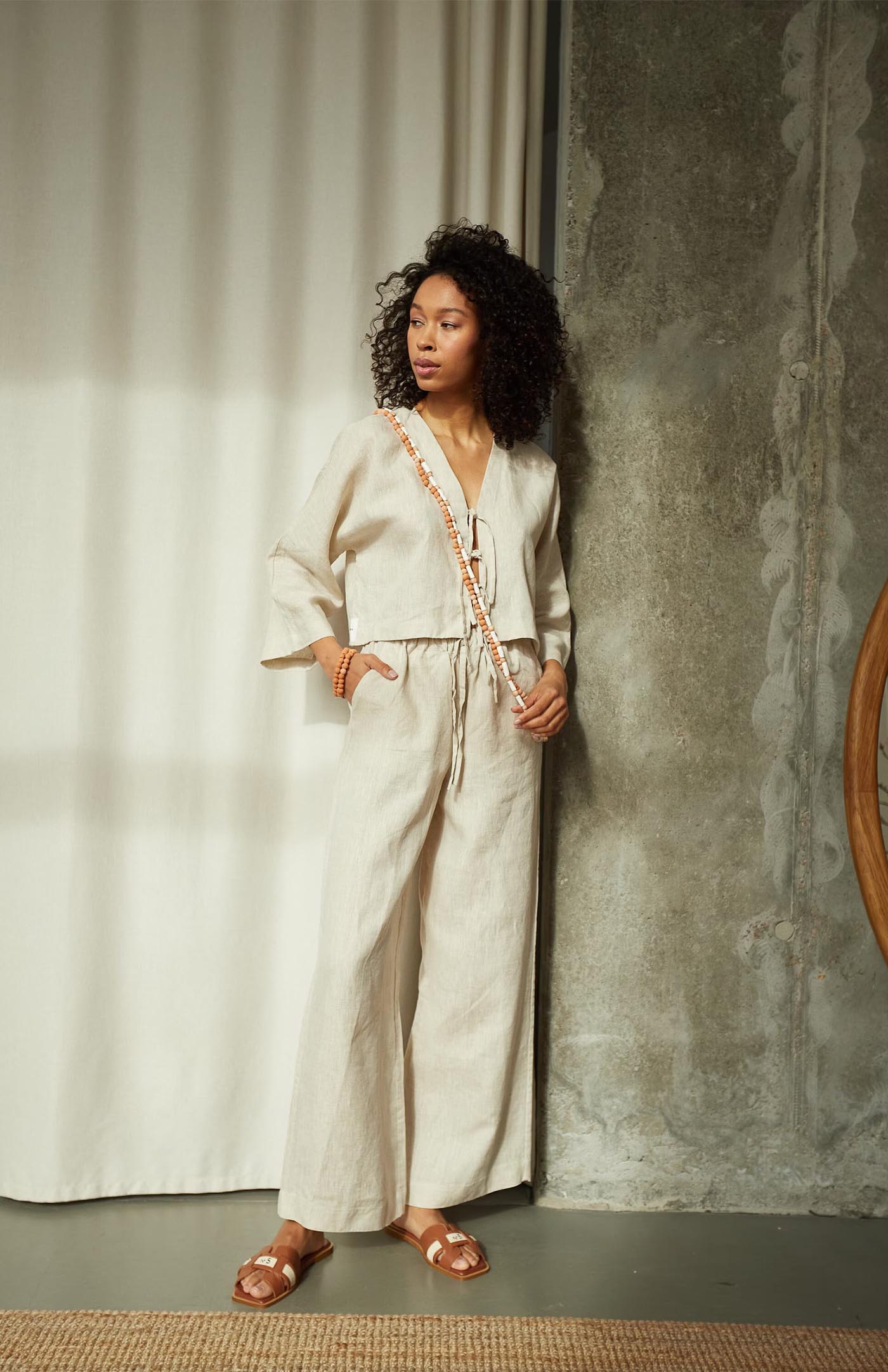 Beige Aesthetic Co-ord | Linen Blend