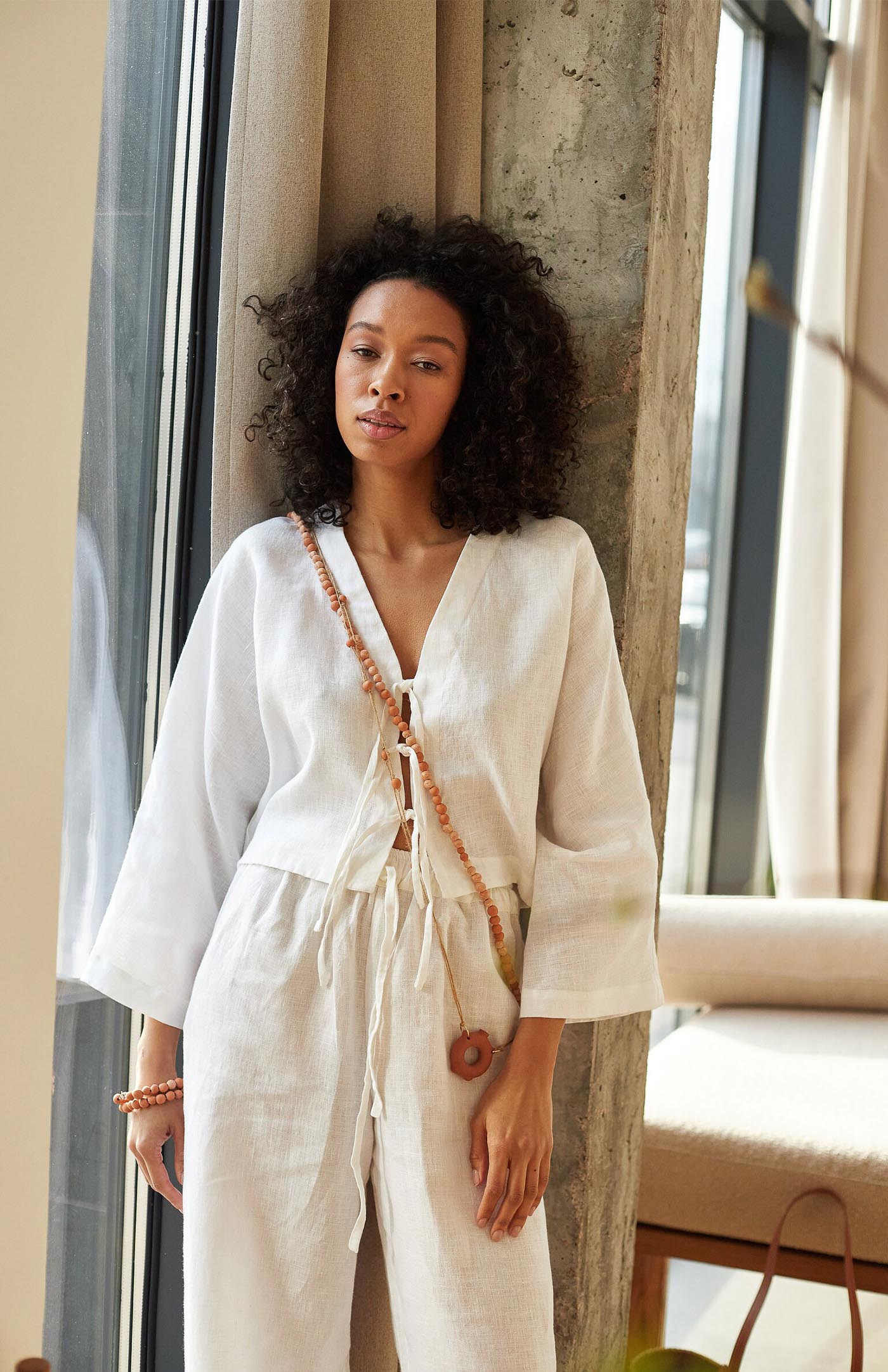 White Summer Co-ord | Linen Blend