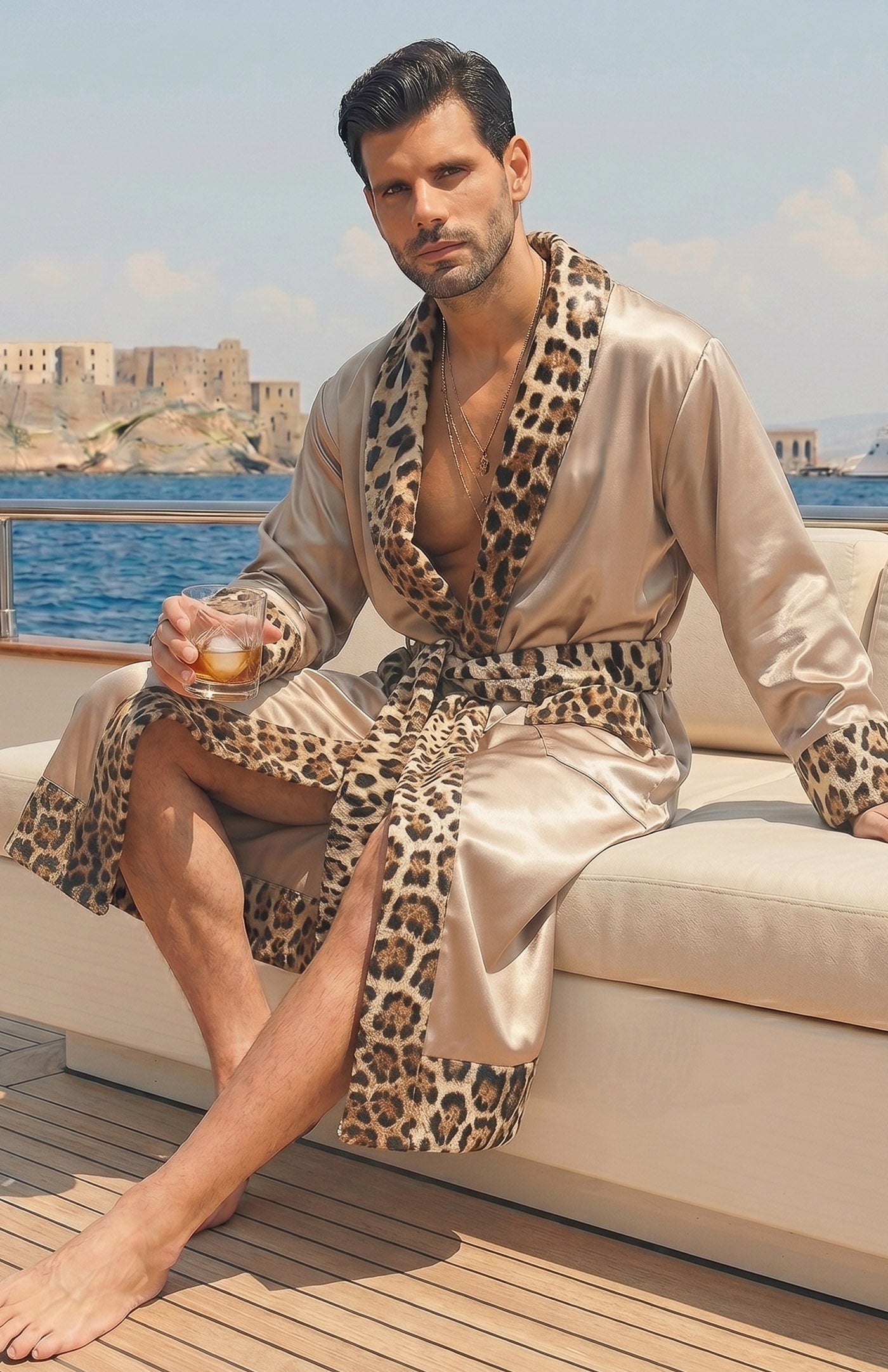 The Golden Leopard | Printed Designer Robe
