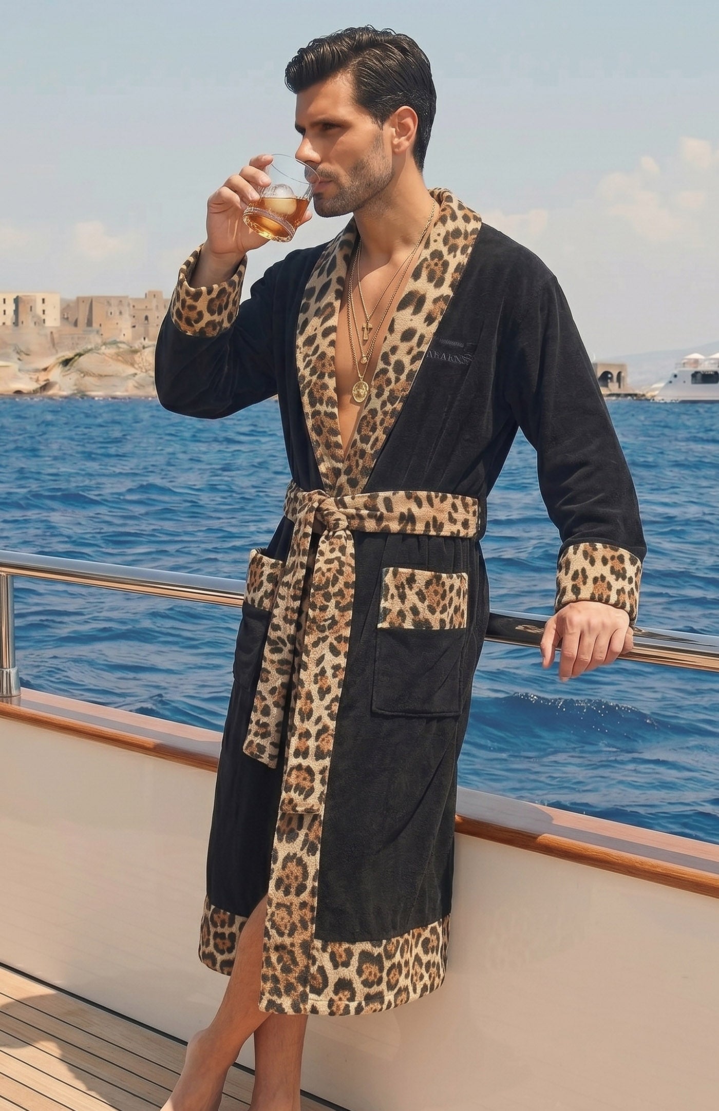 The Black Leopard | Printed Designer Robe