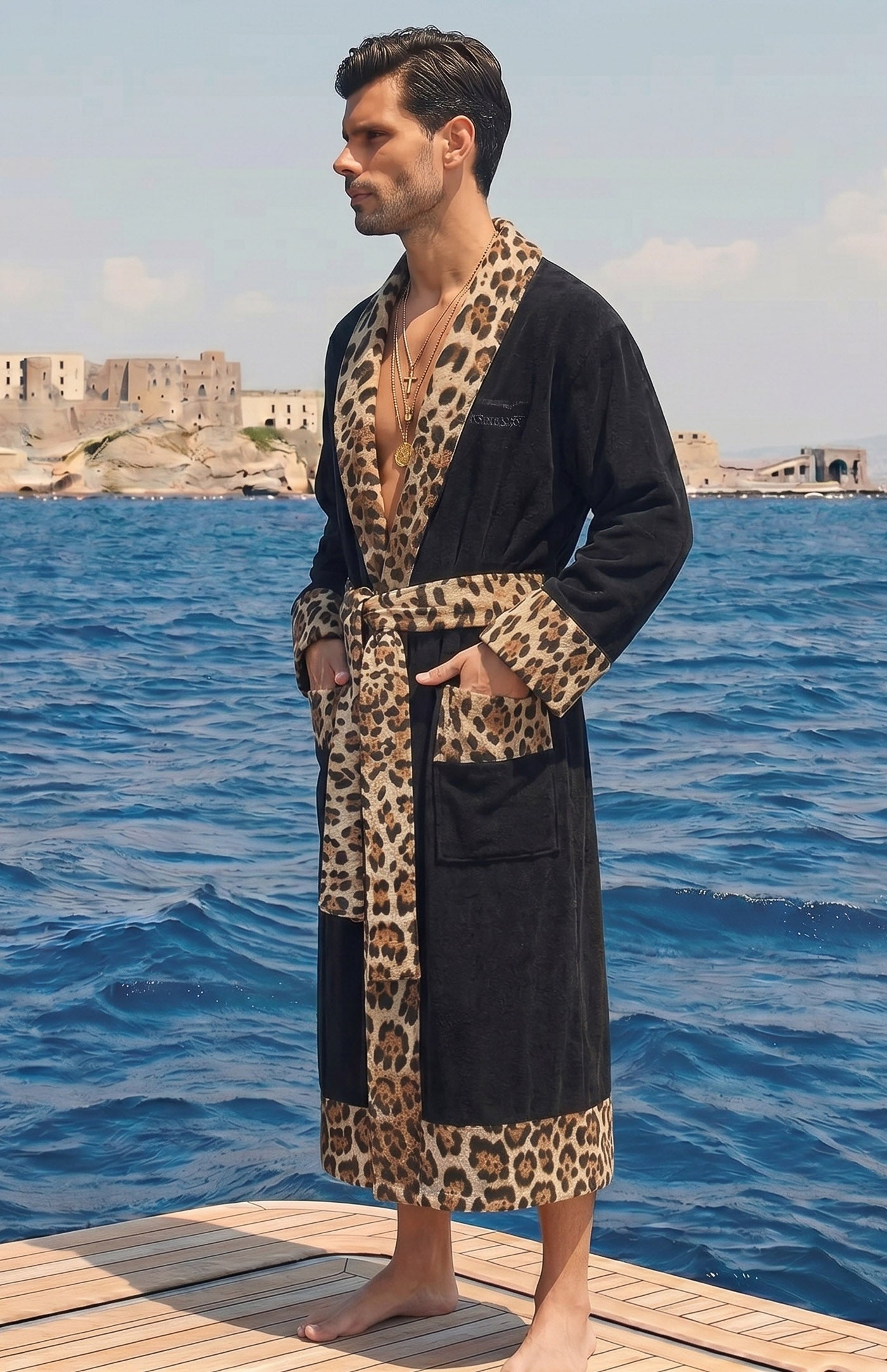 The Black Leopard | Printed Designer Robe