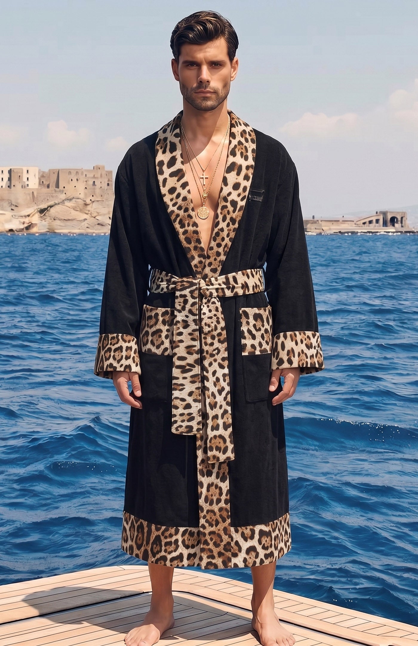 The Black Leopard | Printed Designer Robe
