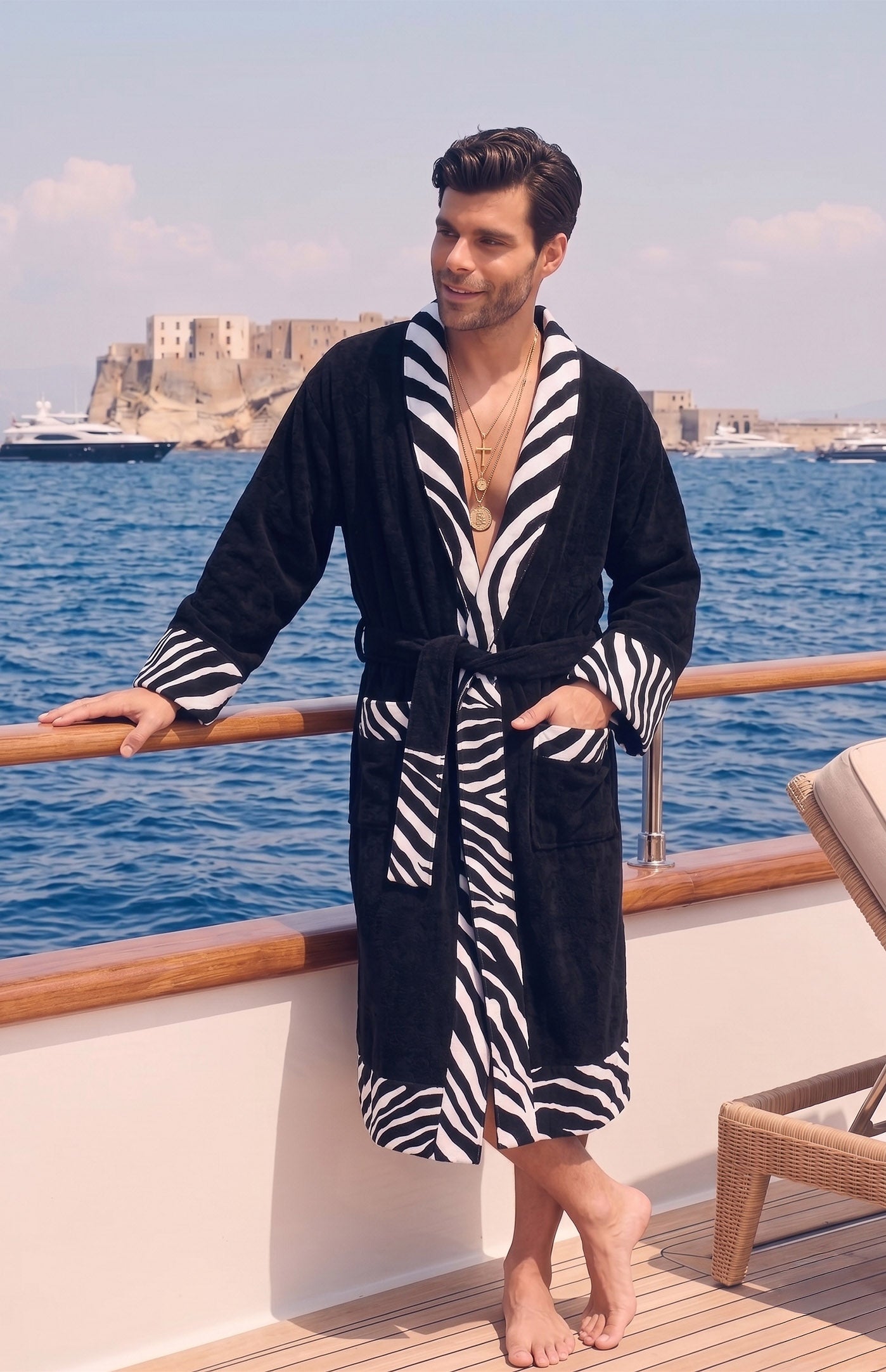 The Onyx Zebra| Printed Designer Robe
