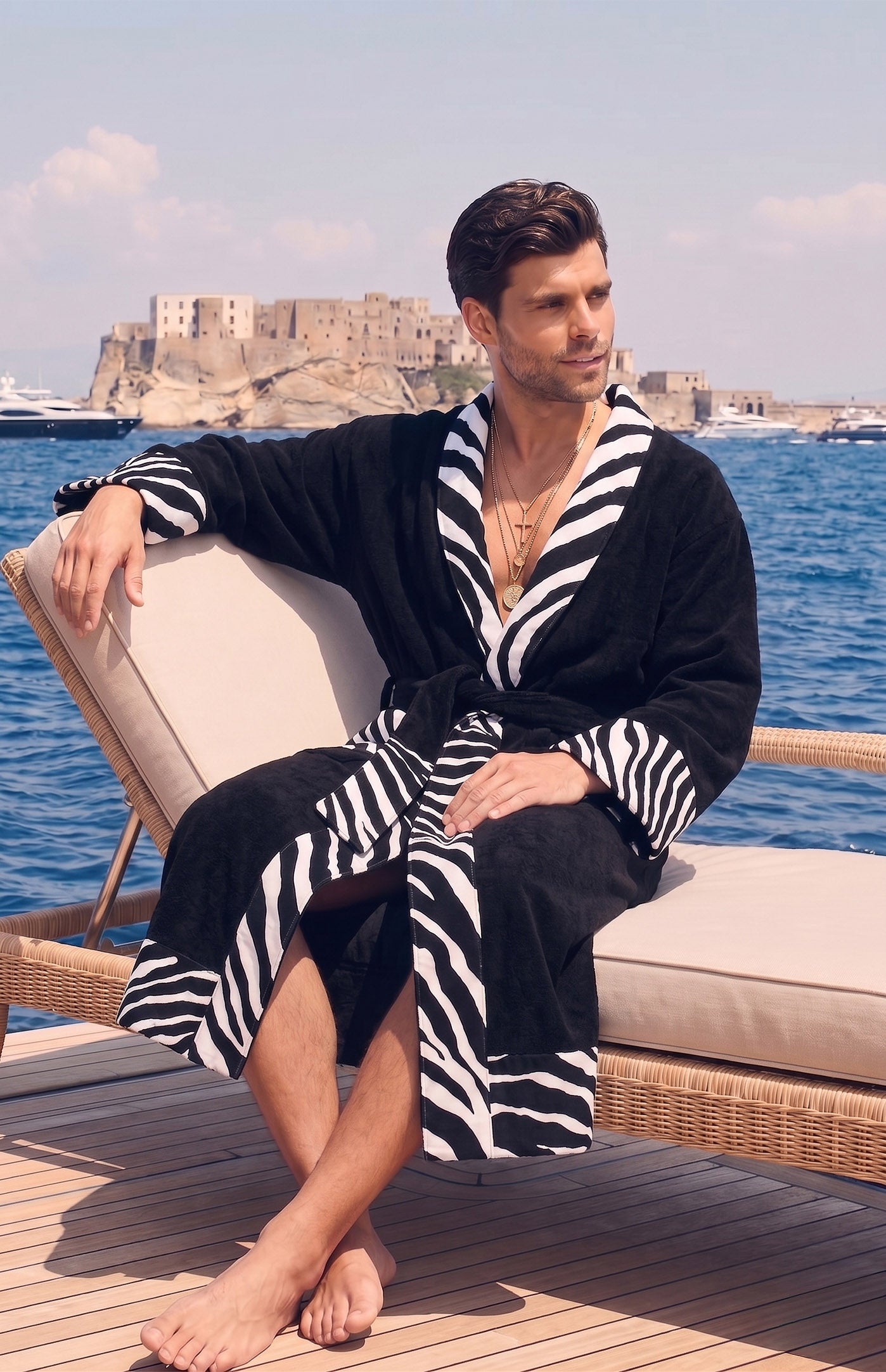 The Onyx Zebra| Printed Designer Robe