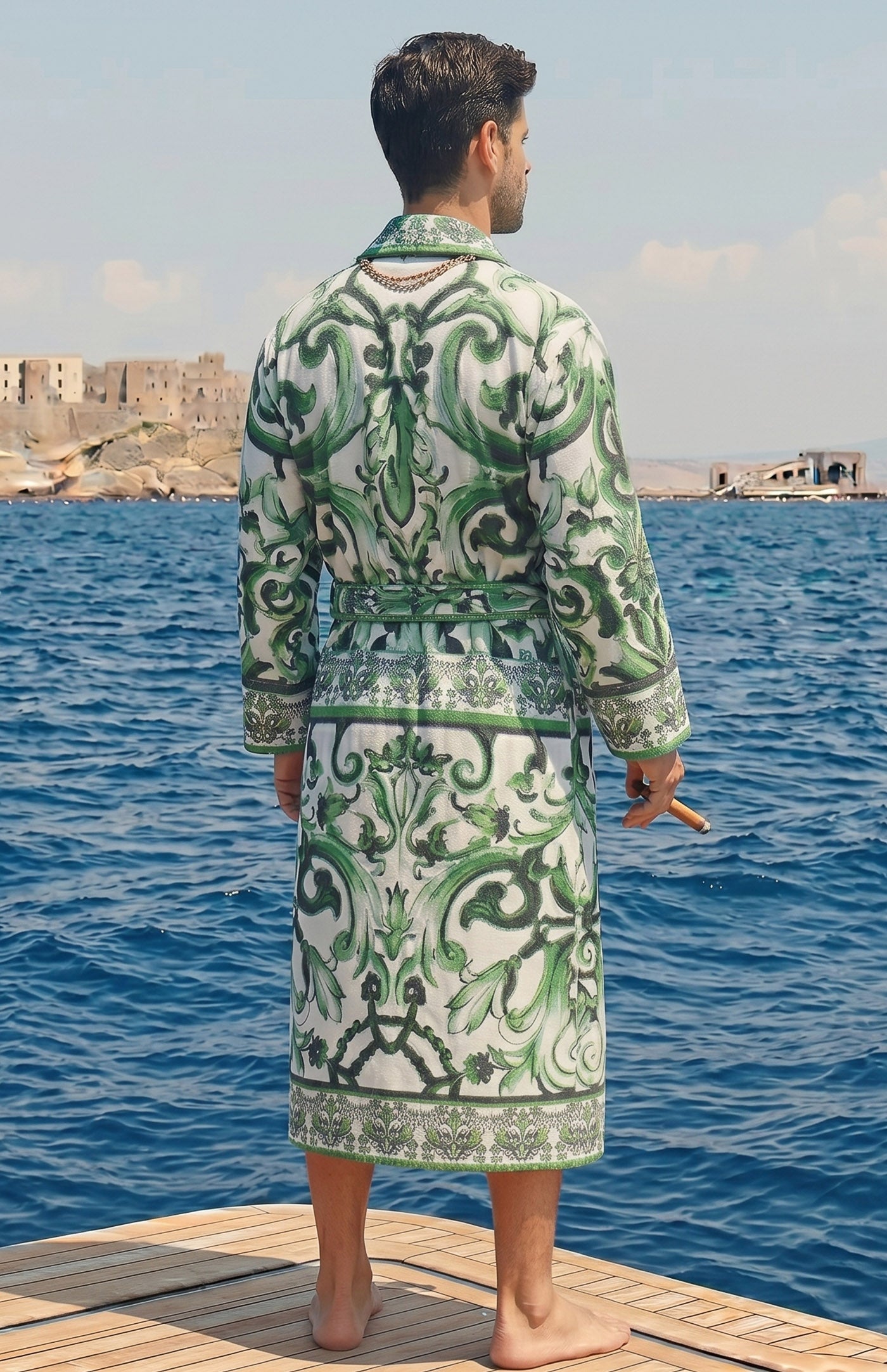 The Emerald Majolica | Printed Designer Robe
