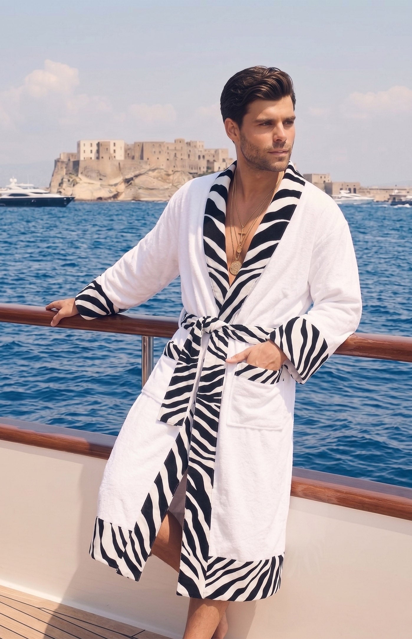 The Ivory Zebra | Printed Designer Robe