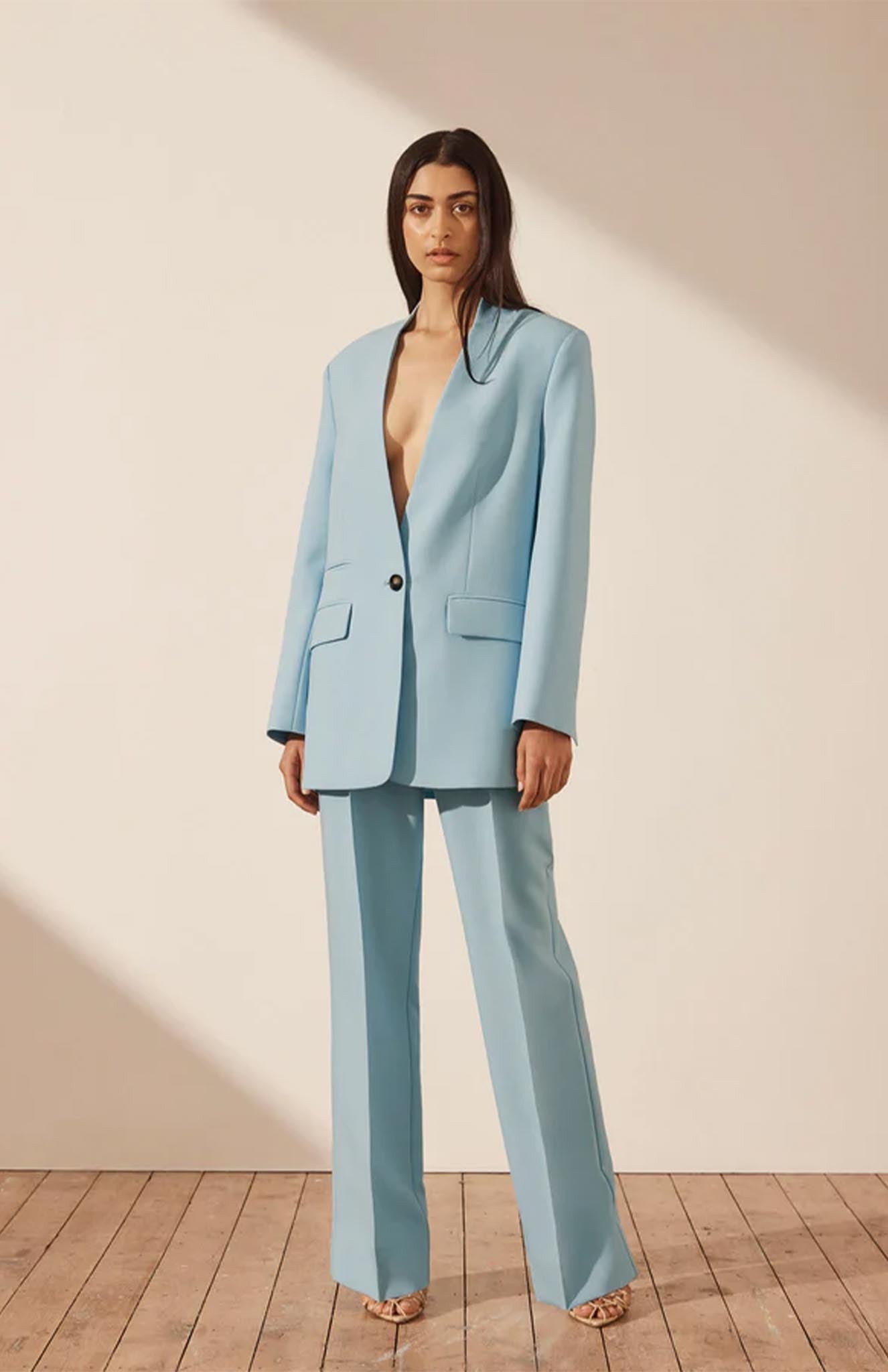 Sky Luxe Blazer Set Sky Blue Blazer Set