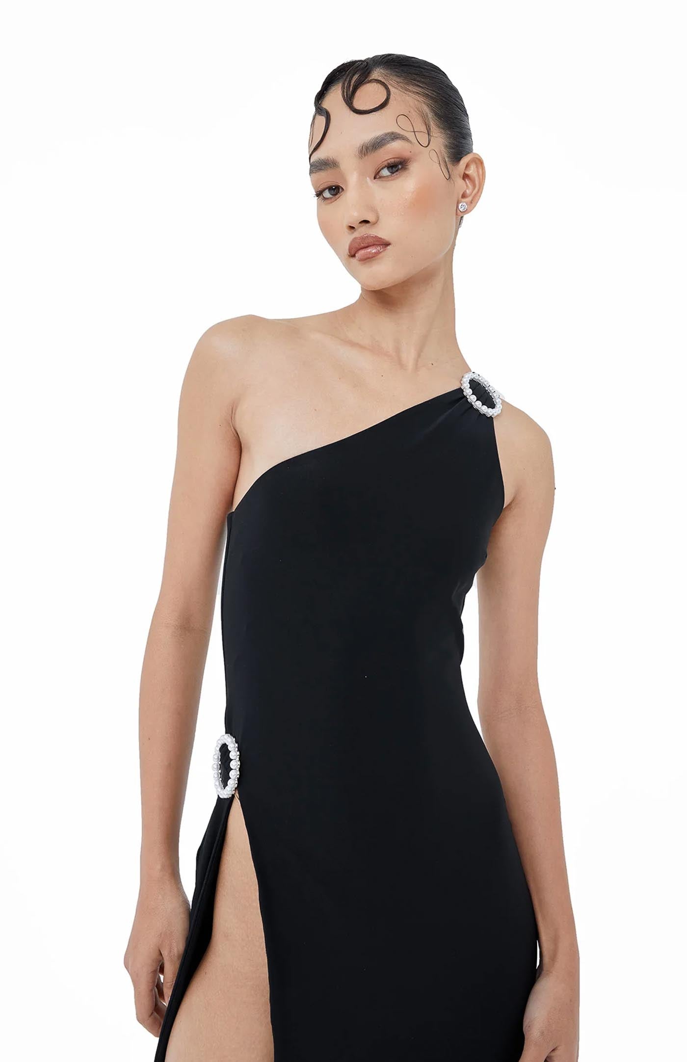 Starlit Slit Gown | Black Gown with Slit