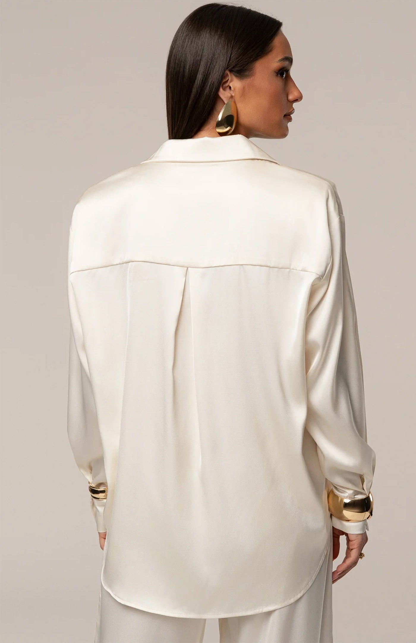 Ivory Empire | Tailored Satin Button-Down Co-Ord